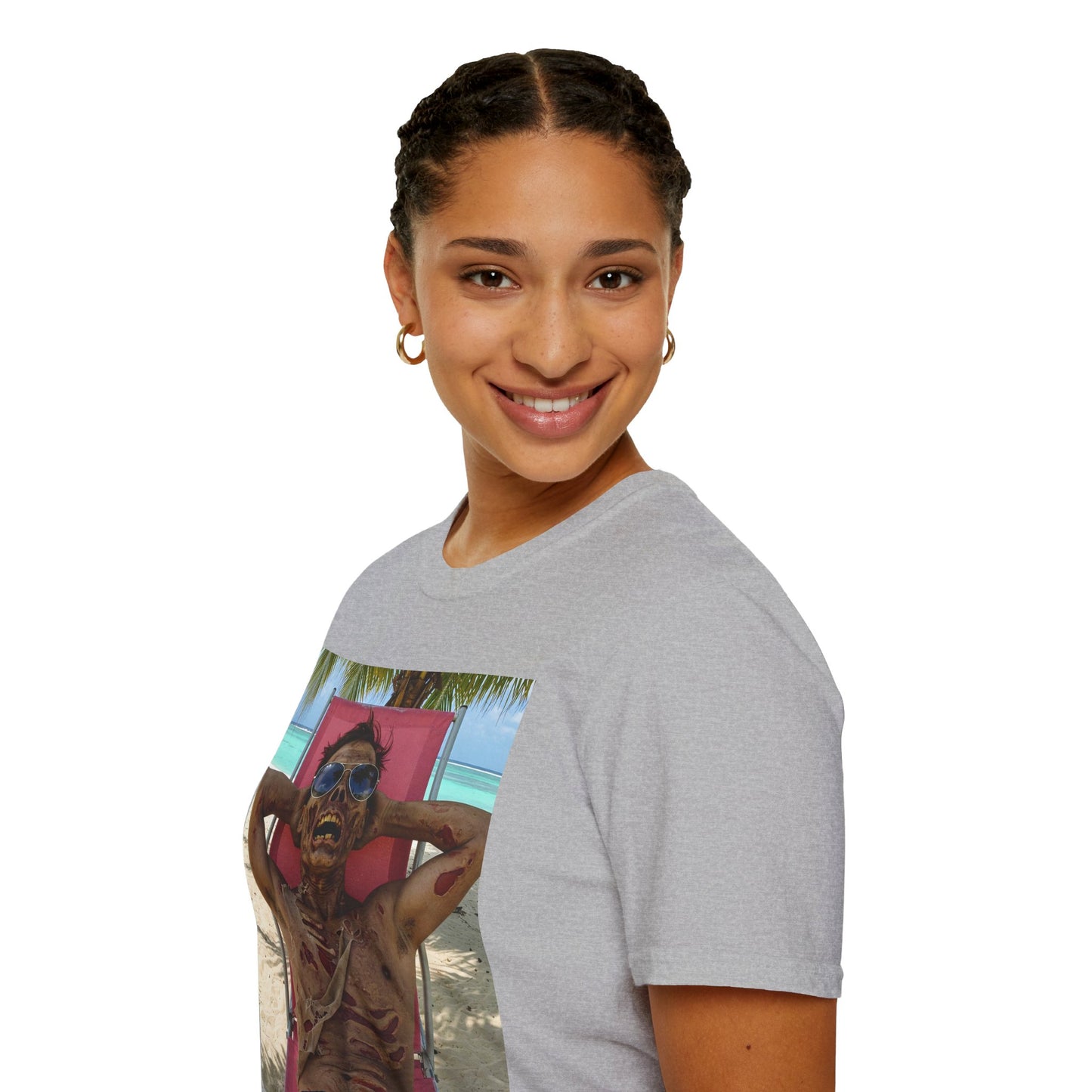 Chill Zombie Unisex Softstyle T-Shirt - Perfect for Beach Days & Halloween