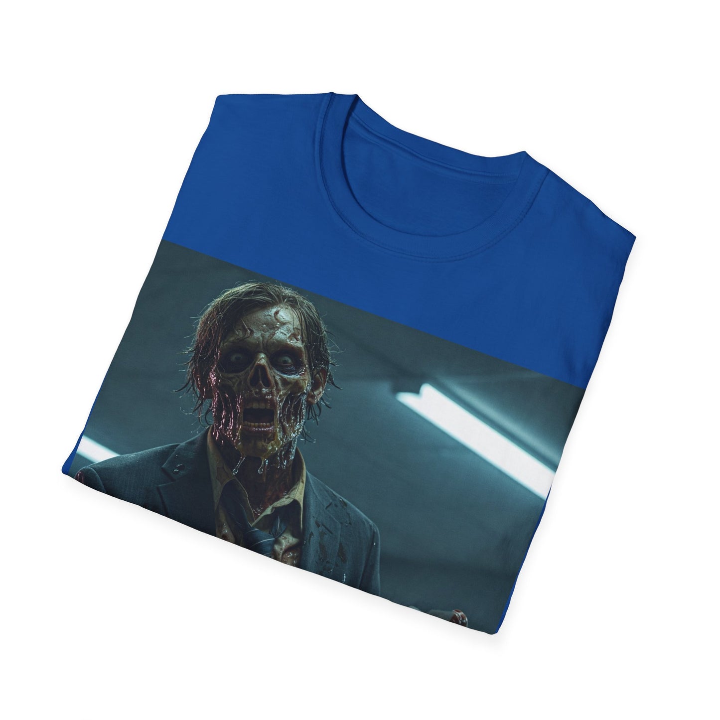 UK - Zombie Horror Unisex Softstyle T-Shirt - Spooky Graphic Tee for Halloween and Horror Lovers