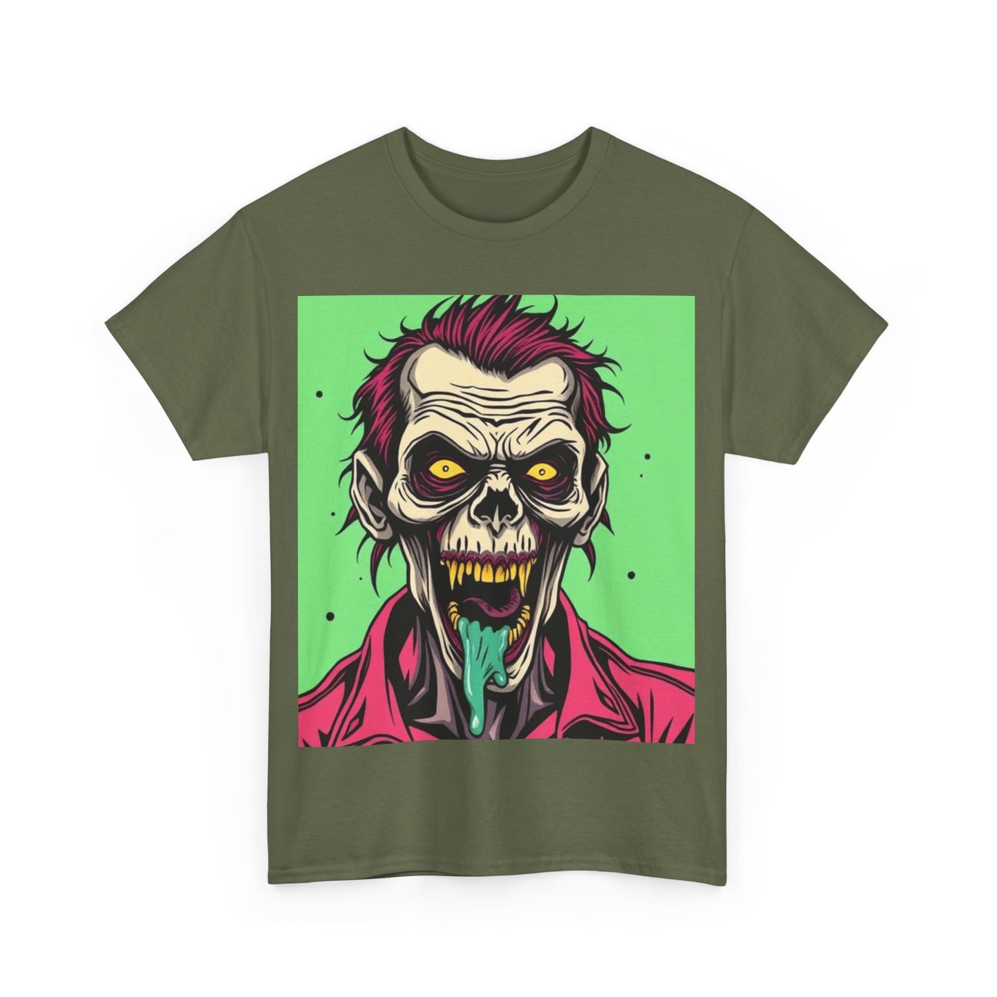 UK - Zombie Graphic Unisex Heavy Cotton Tee - Perfect for Halloween and Horror Lovers