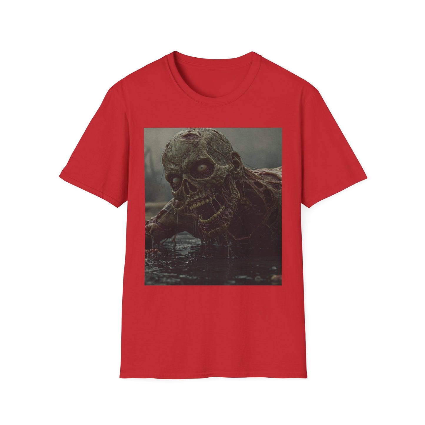 Creepy Skeleton Unisex Softstyle T-Shirt - Perfect for Halloween and Horror Fans