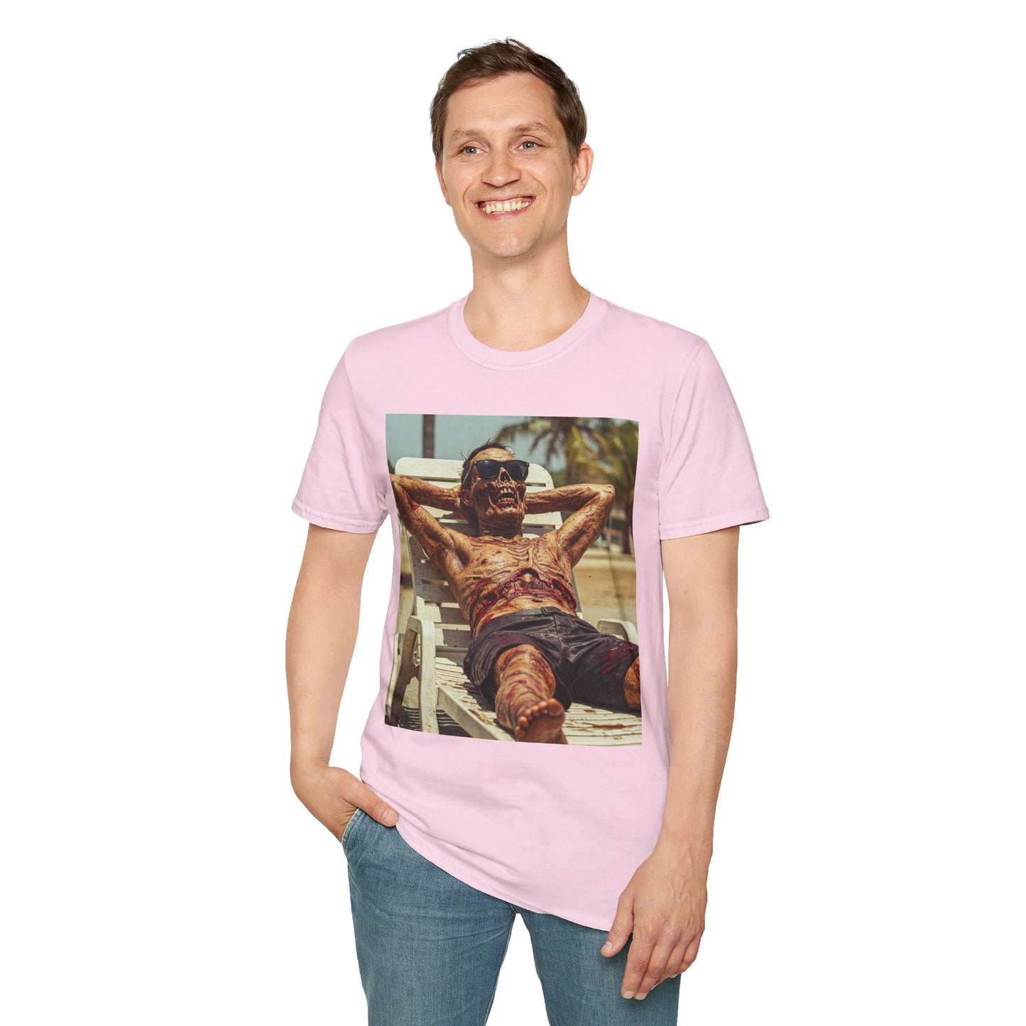 Chill Vibes Skeleton Graphic T-Shirt - Unisex Softstyle
