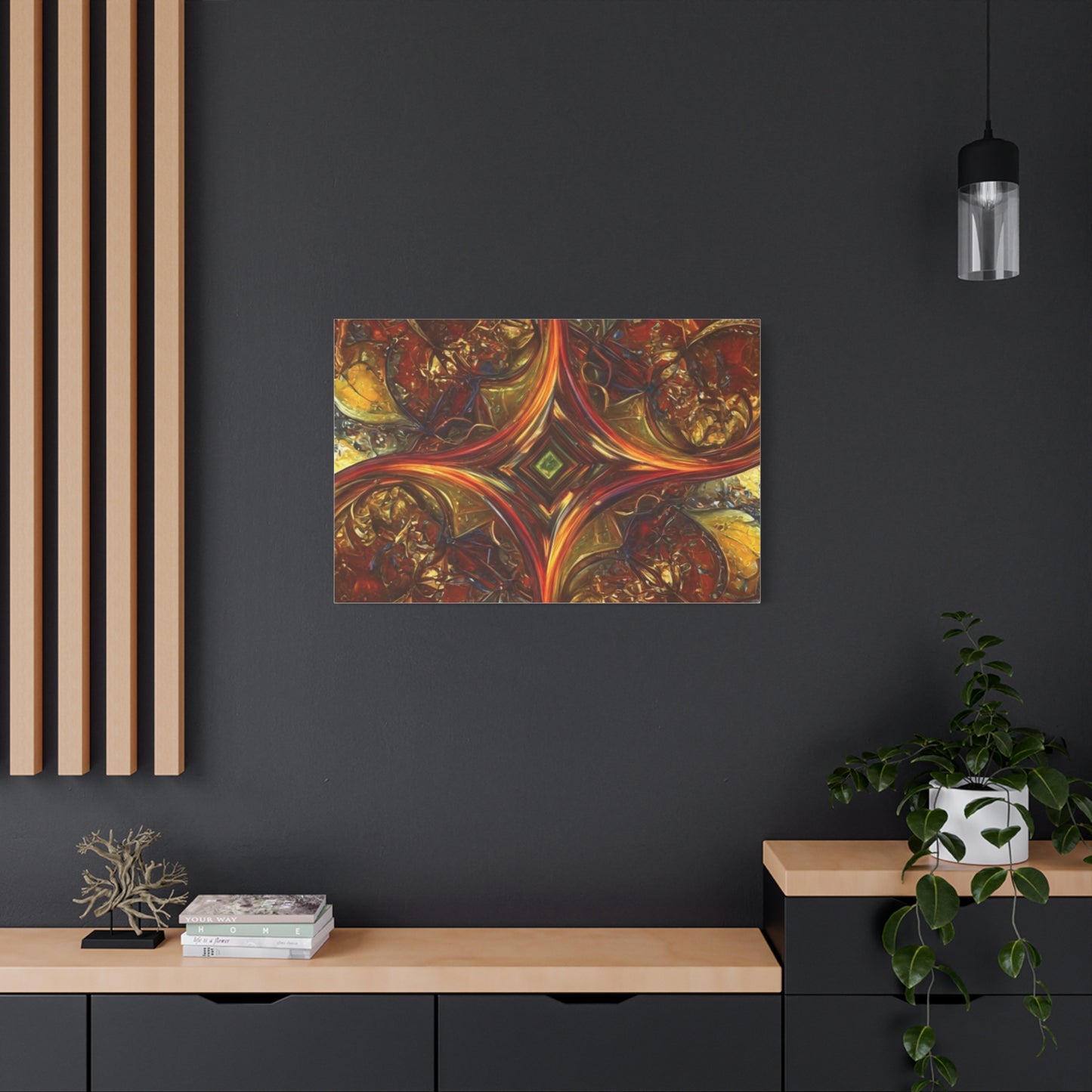 Abstract Art Matte Canvas Wall Decor - Vibrant Fractal Design, Colorful Home Accent