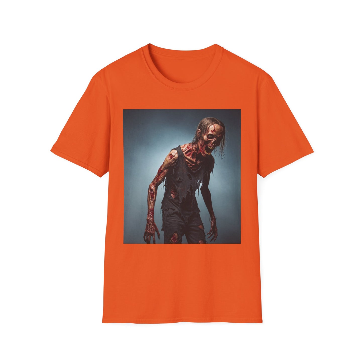 Zombie Graphic Unisex Softstyle T-Shirt - Perfect for Halloween and Horror Fans
