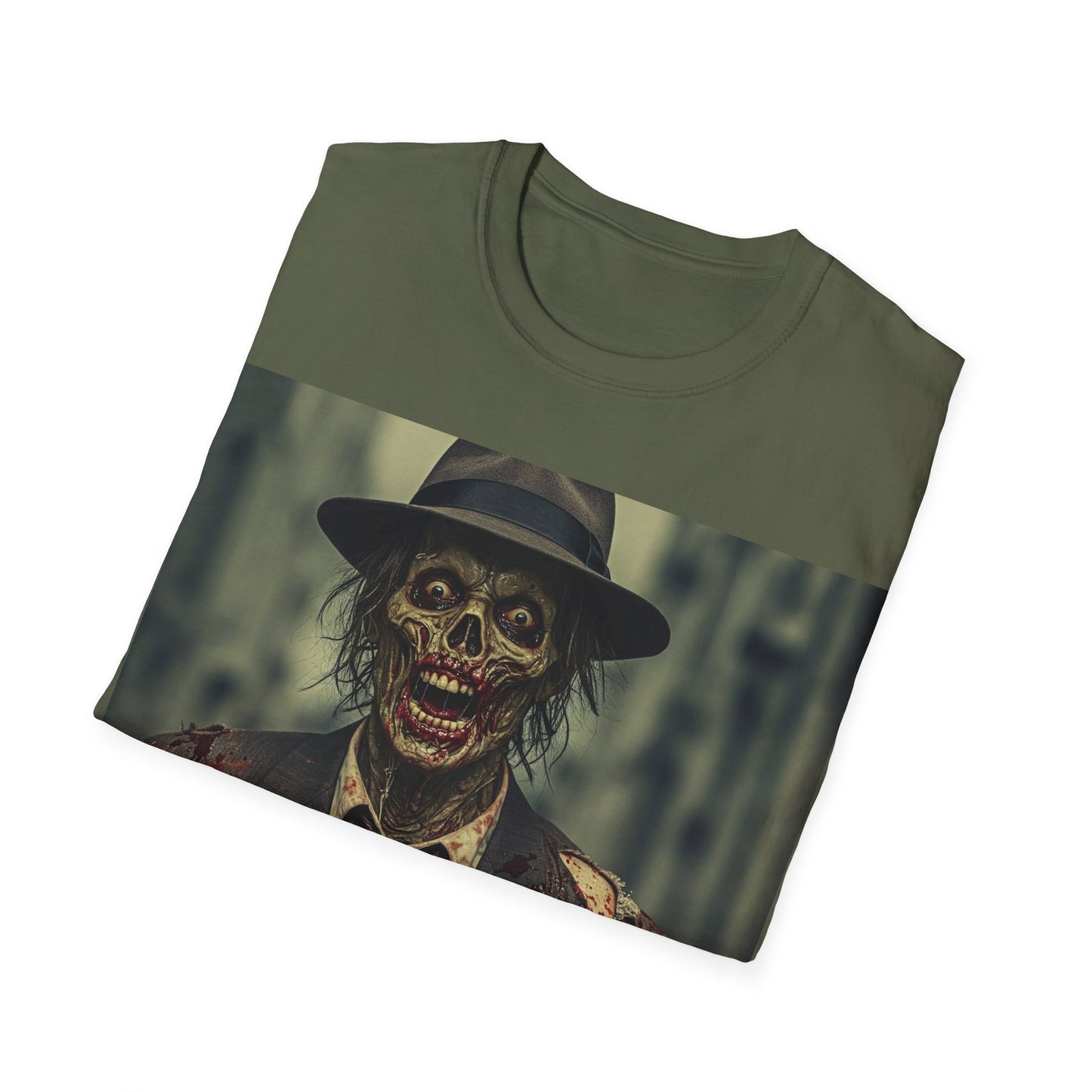 UK - Skeleton News Reporter Unisex Softstyle T-Shirt - Spooky Halloween Vibe
