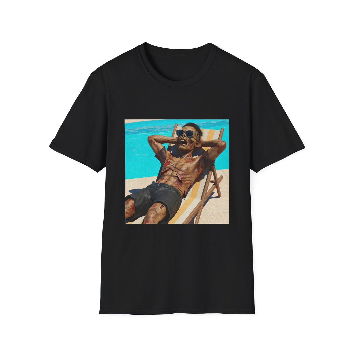 Chill Vibes Apocalyptic Portrait Tee, bold, decaying zombie graphic
