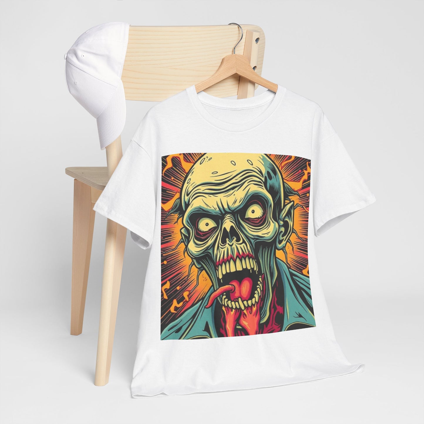 UK - Unisex Zombie Graphic Tee - Heavy Cotton T-Shirt for Horror Fans