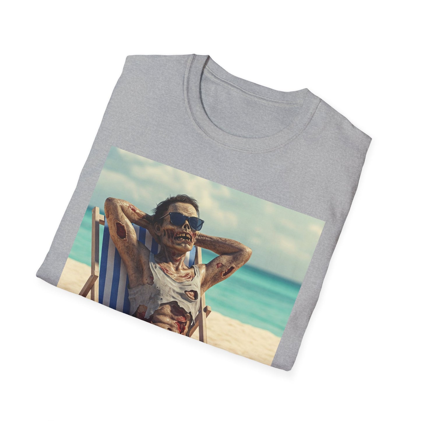 Chill Vibes Apocalyptic Portrait Tee, bold, decaying zombie graphic