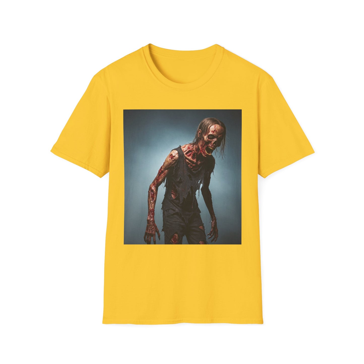 Zombie Graphic Unisex Softstyle T-Shirt - Perfect for Halloween and Horror Fans