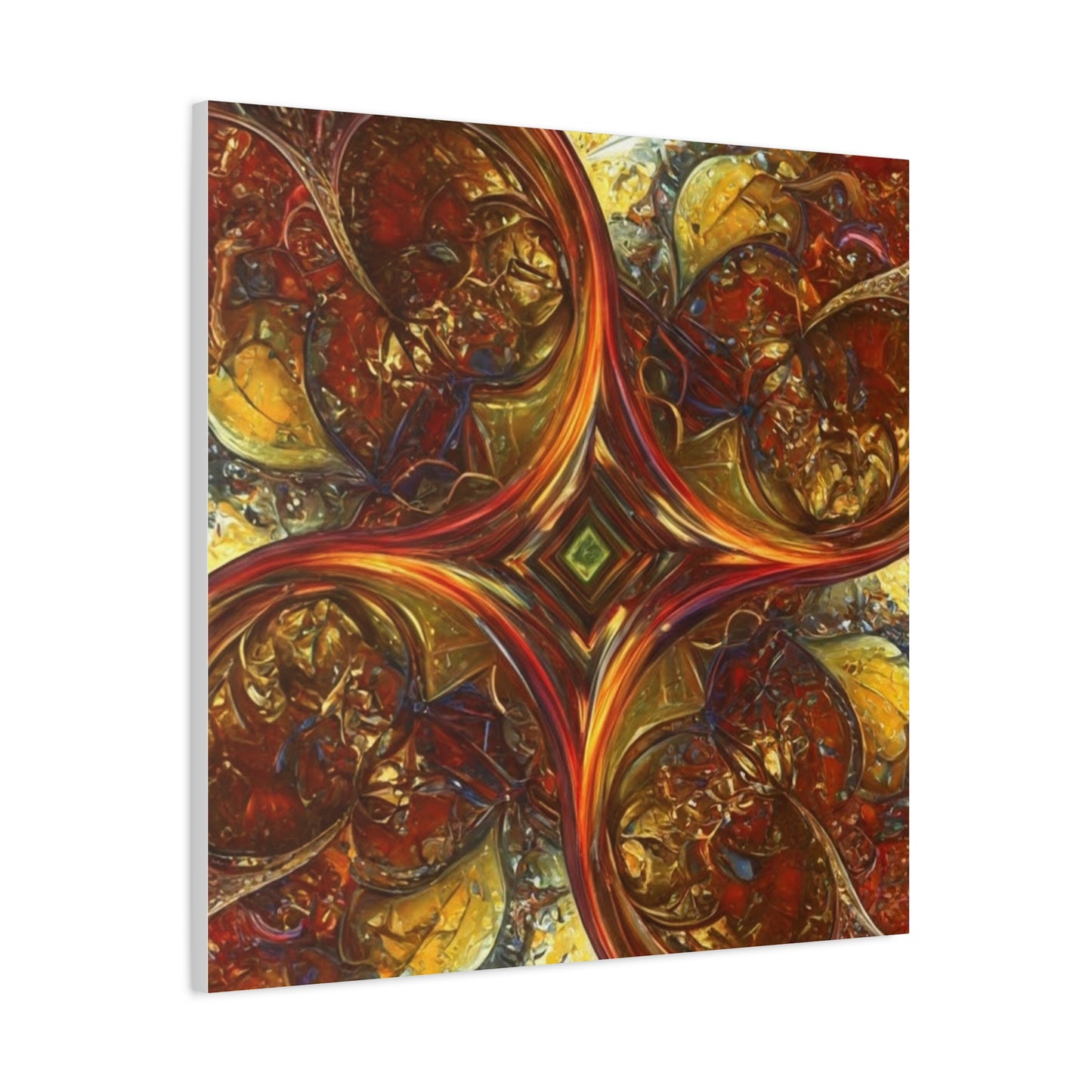 Abstract Art Matte Canvas Wall Decor - Vibrant Fractal Design, Colorful Home Accent