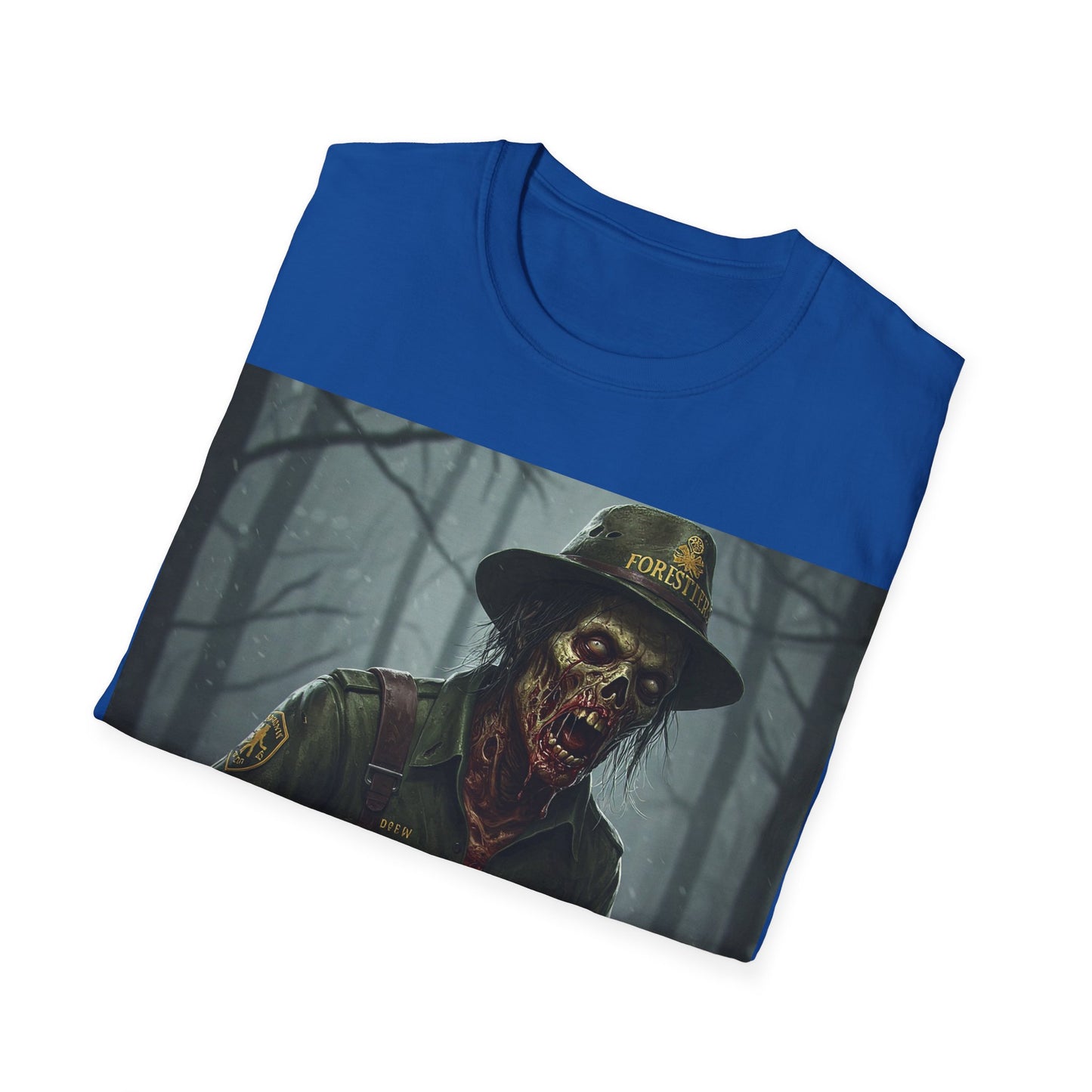 UK - Halloween Zombie Unisex Softstyle T-Shirt - Spooky Scarecrow Design