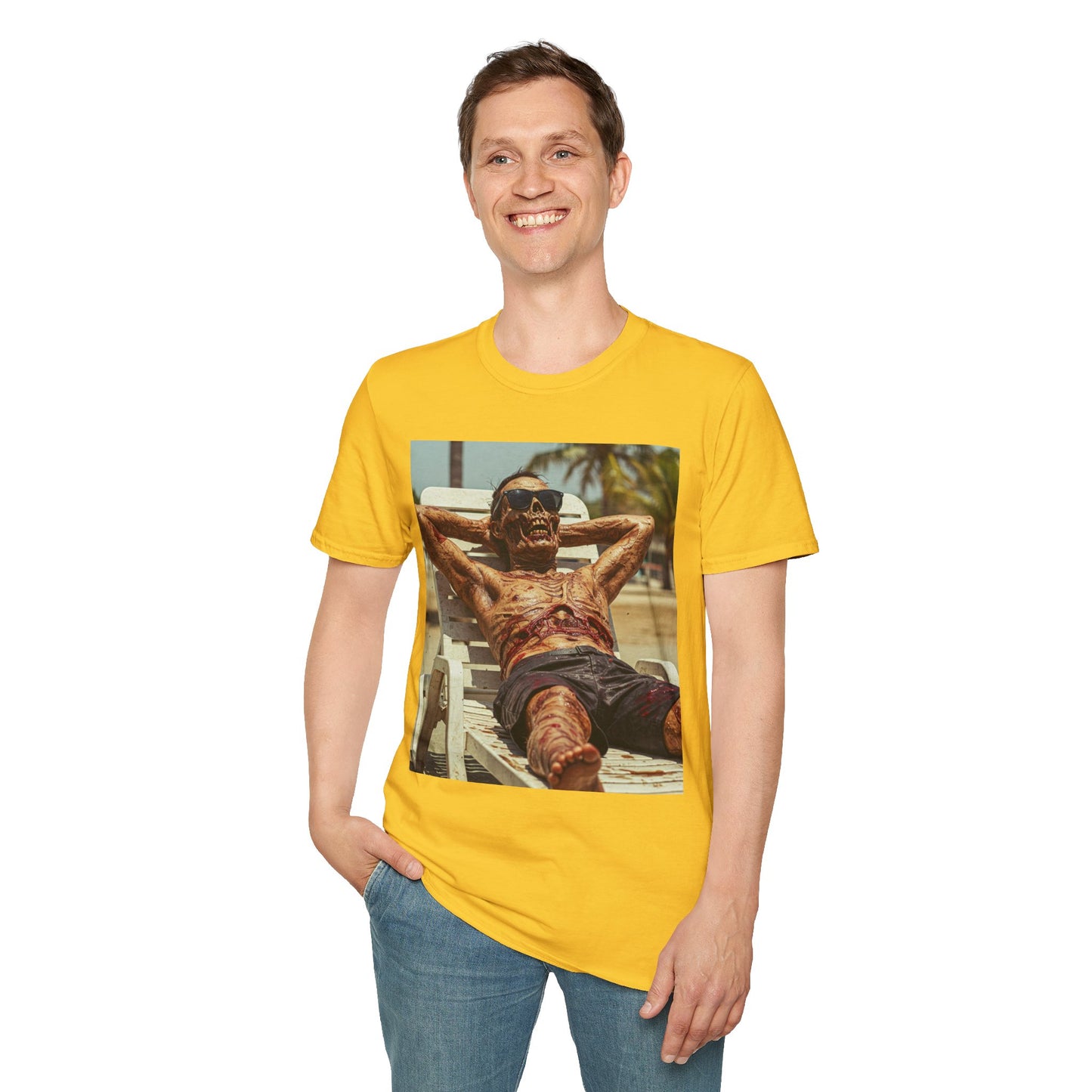 Chill Vibes Skeleton Graphic T-Shirt - Unisex Softstyle