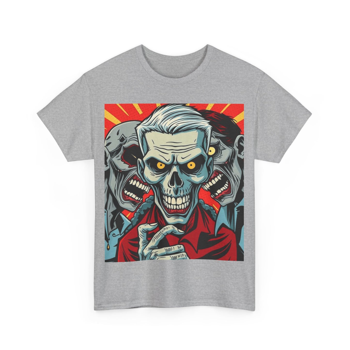 UK - Graphic Skull Print Unisex Heavy Cotton Tee - Edgy Style for Horror Fans