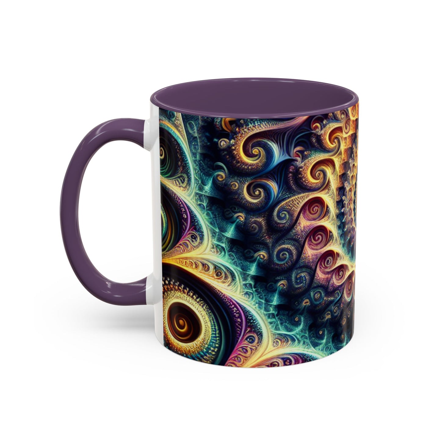 Colorful Swirl Accent Coffee Mug - Unique Spiral Design for Art Lovers