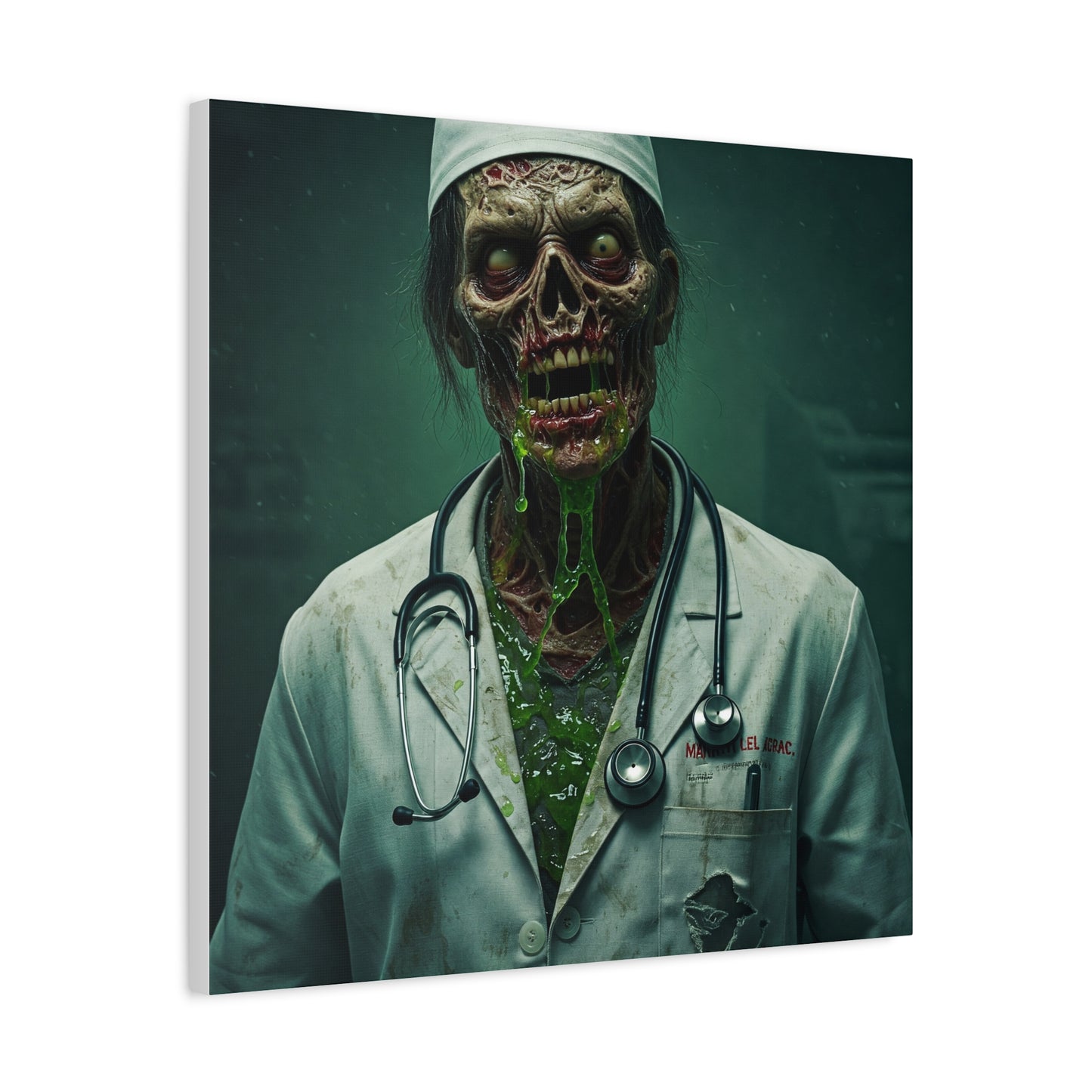 Zombie Doctor Canvas Art | Horror Medical Wall Decor | Perfect for Halloween