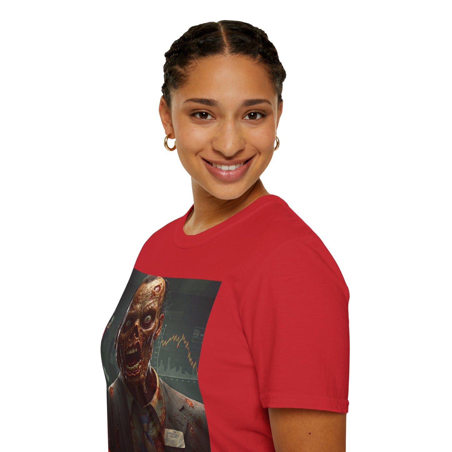 Zombie Businessman Unisex Softstyle T-Shirt | Spooky Halloween Apparel