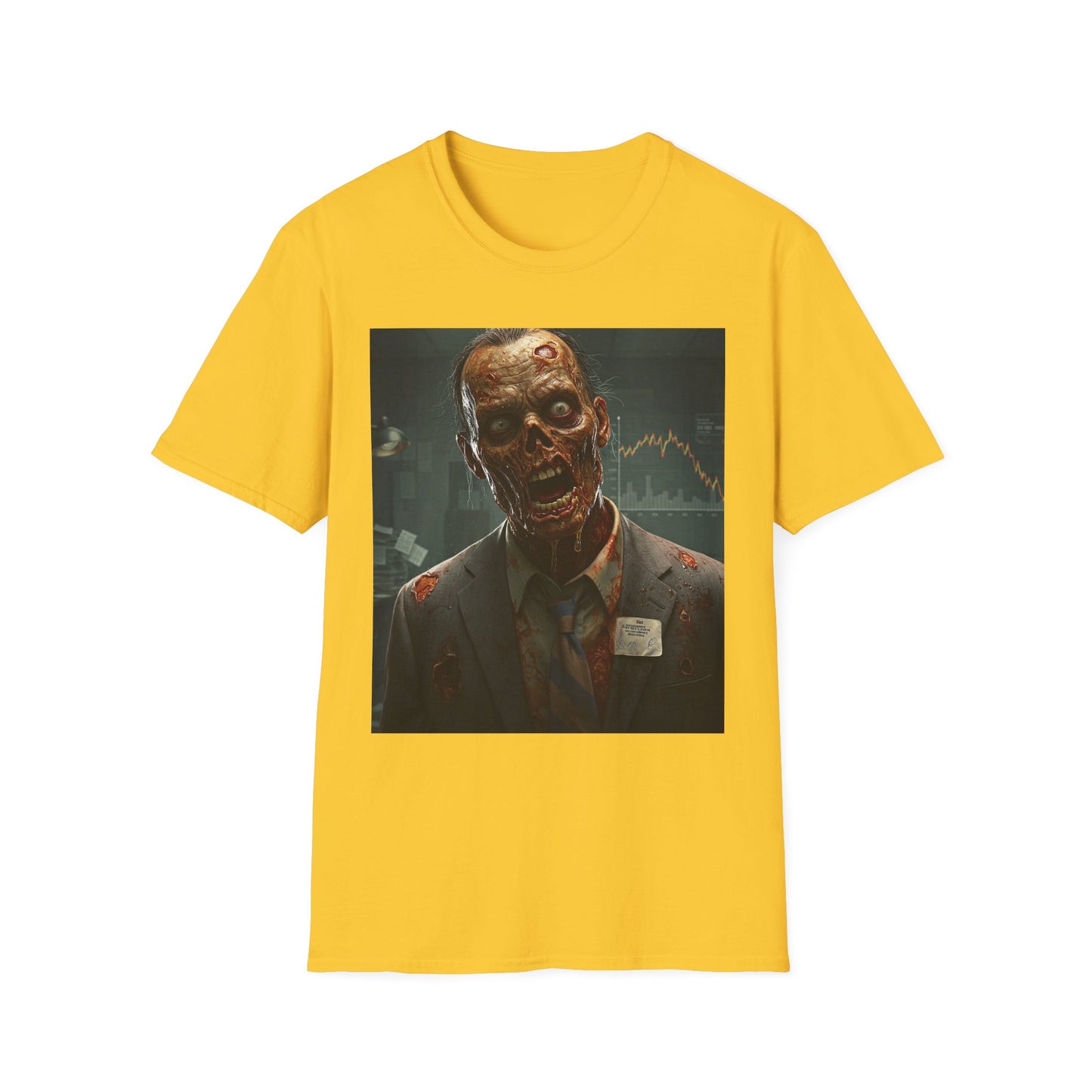 Zombie Businessman Unisex Softstyle T-Shirt | Spooky Halloween Apparel