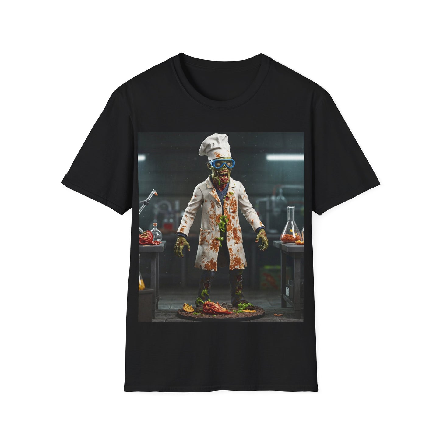 UK - Zombie Chef Unisex Softstyle T-Shirt - Fun Halloween Casualwear