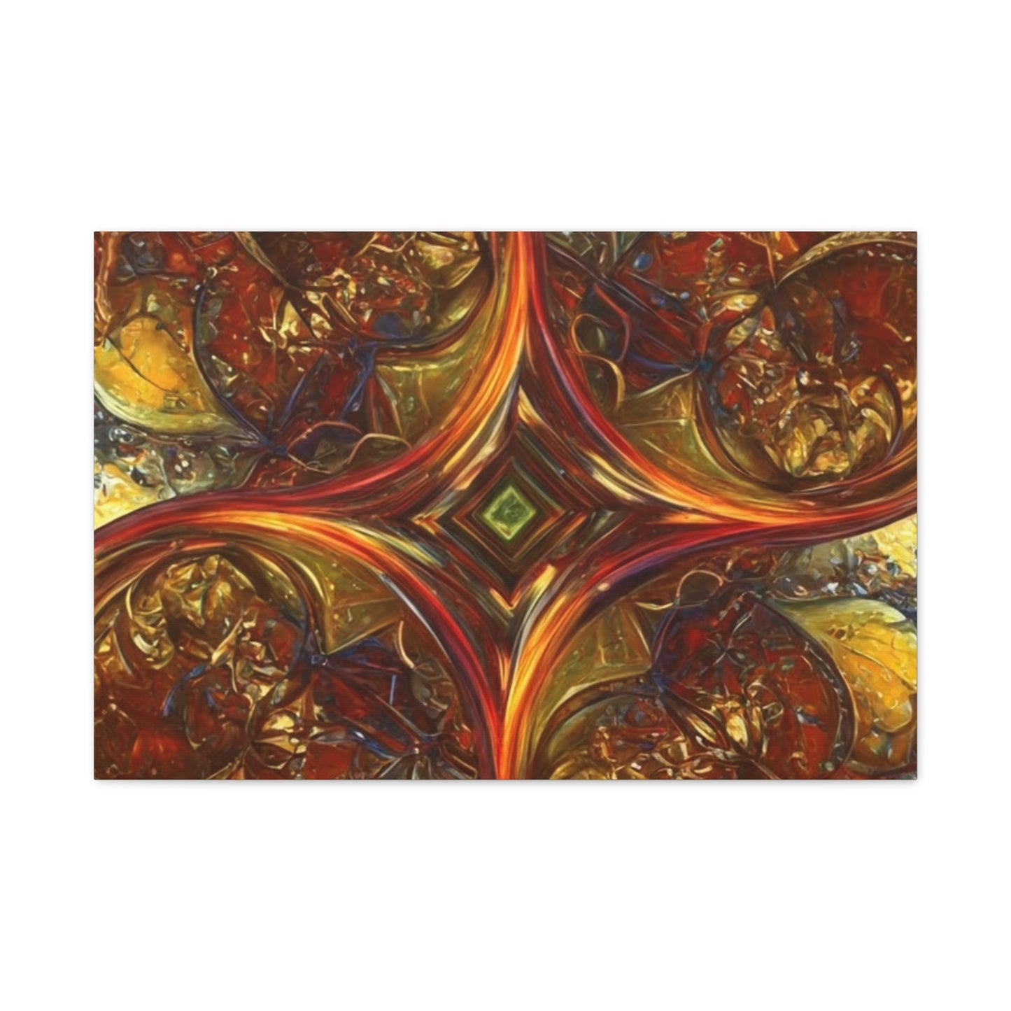 Abstract Art Matte Canvas Wall Decor - Vibrant Fractal Design, Colorful Home Accent
