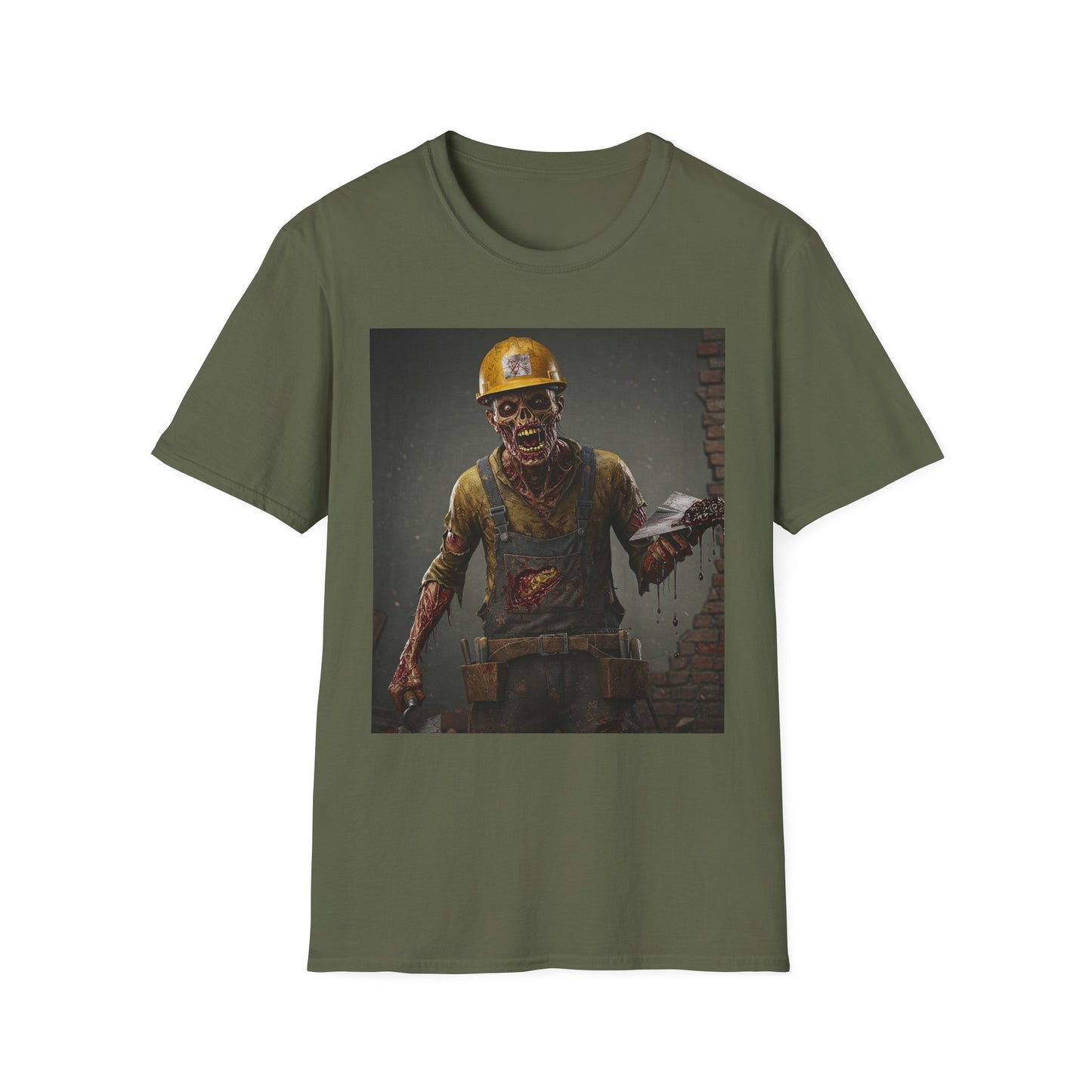 Zombie Construction Worker Unisex Softstyle T-Shirt