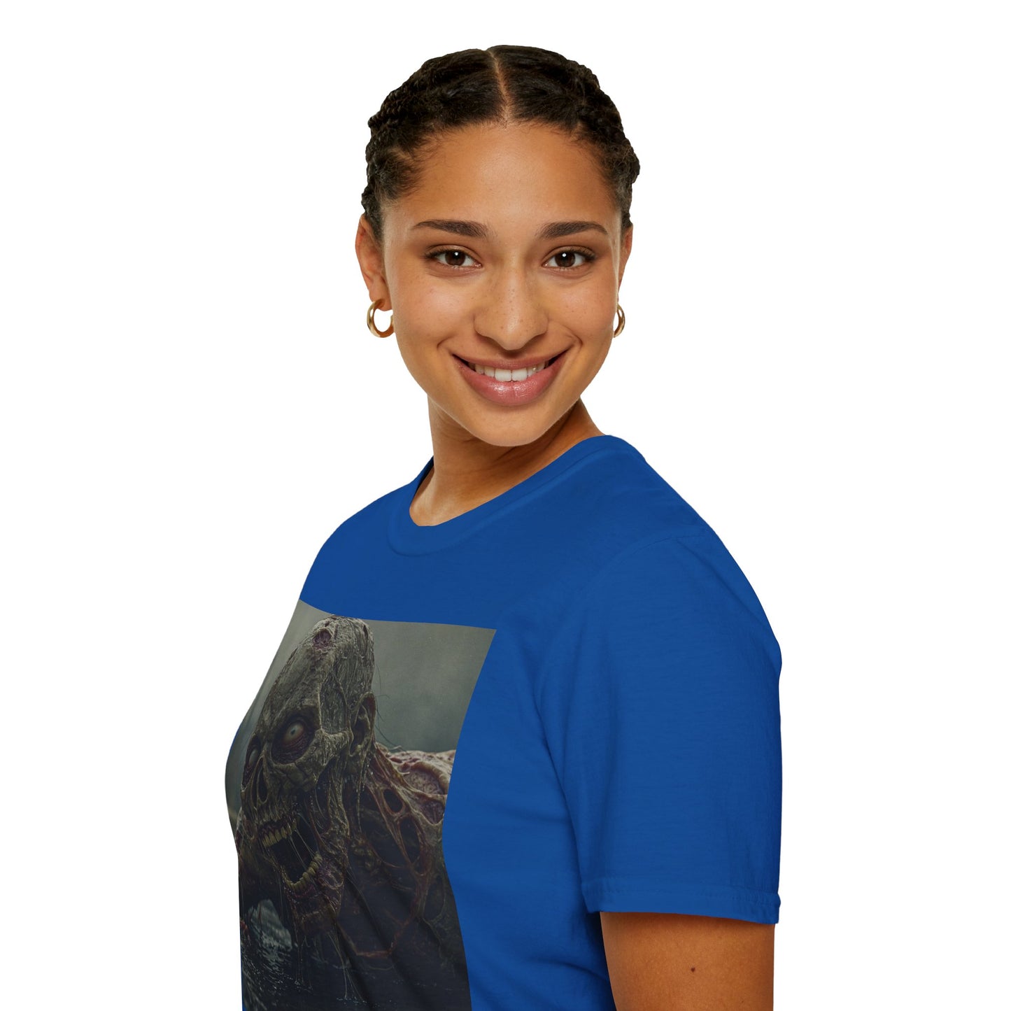 Creepy Skeleton Unisex Softstyle T-Shirt - Perfect for Halloween and Horror Fans