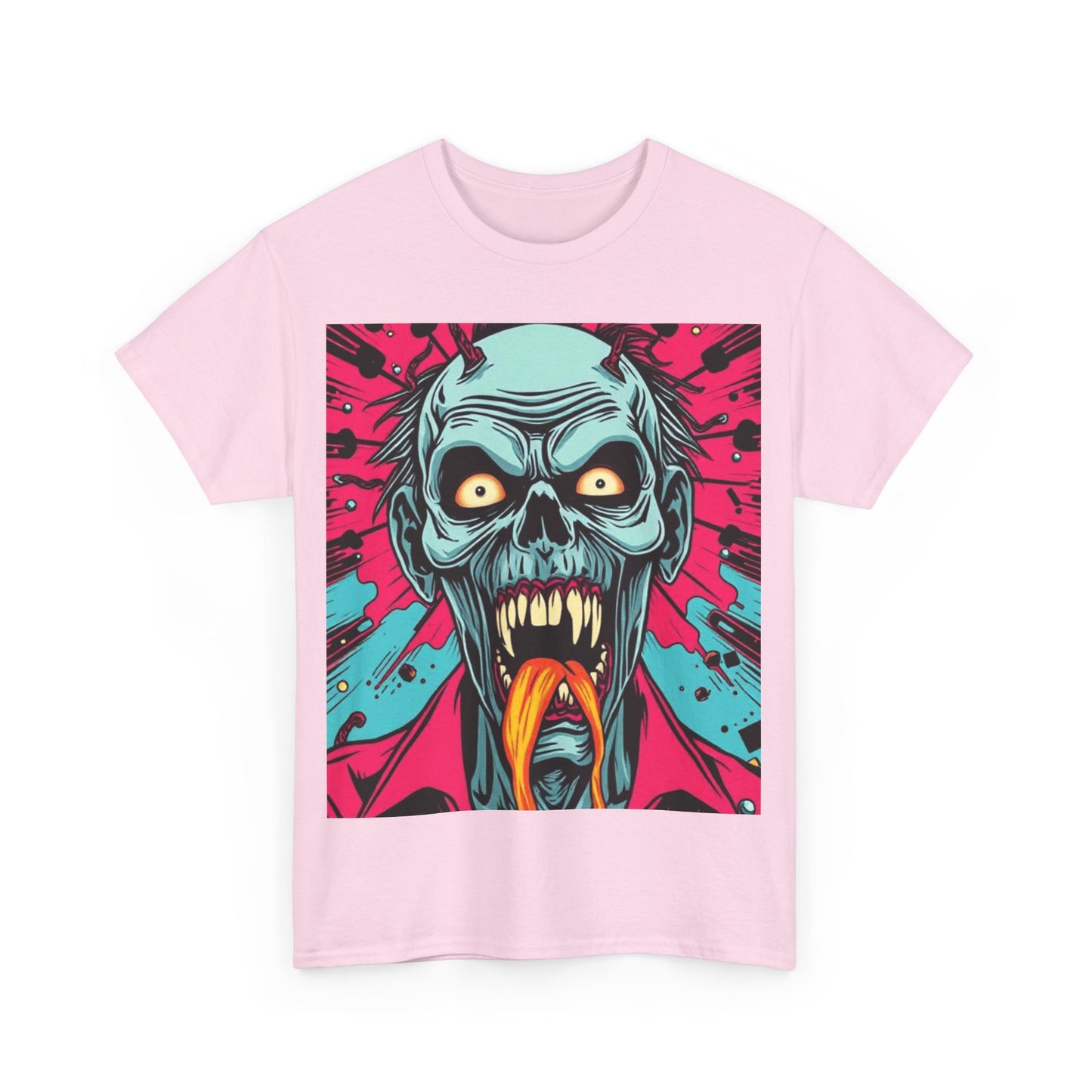 UK - Creepy Zombie Graphic Tee - Unisex Heavy Cotton Shirt for Horror Lovers