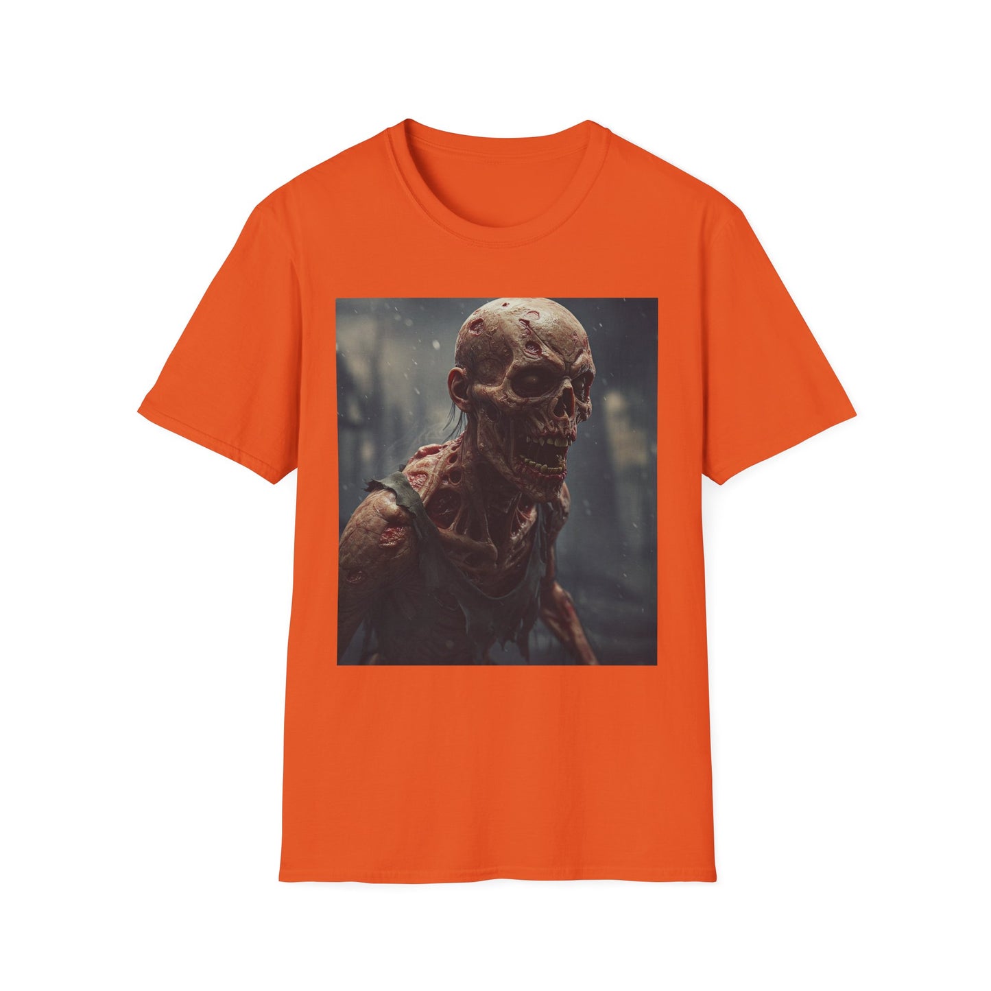 Unisex Softstyle T-Shirt with Creepy Skeleton Design - Perfect for Halloween and Horror Fans