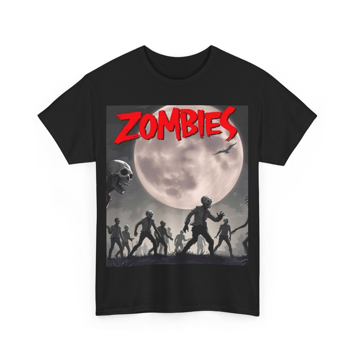UK - Zombie Themed Unisex Heavy Cotton Tee - Perfect for Halloween and Horror Lovers