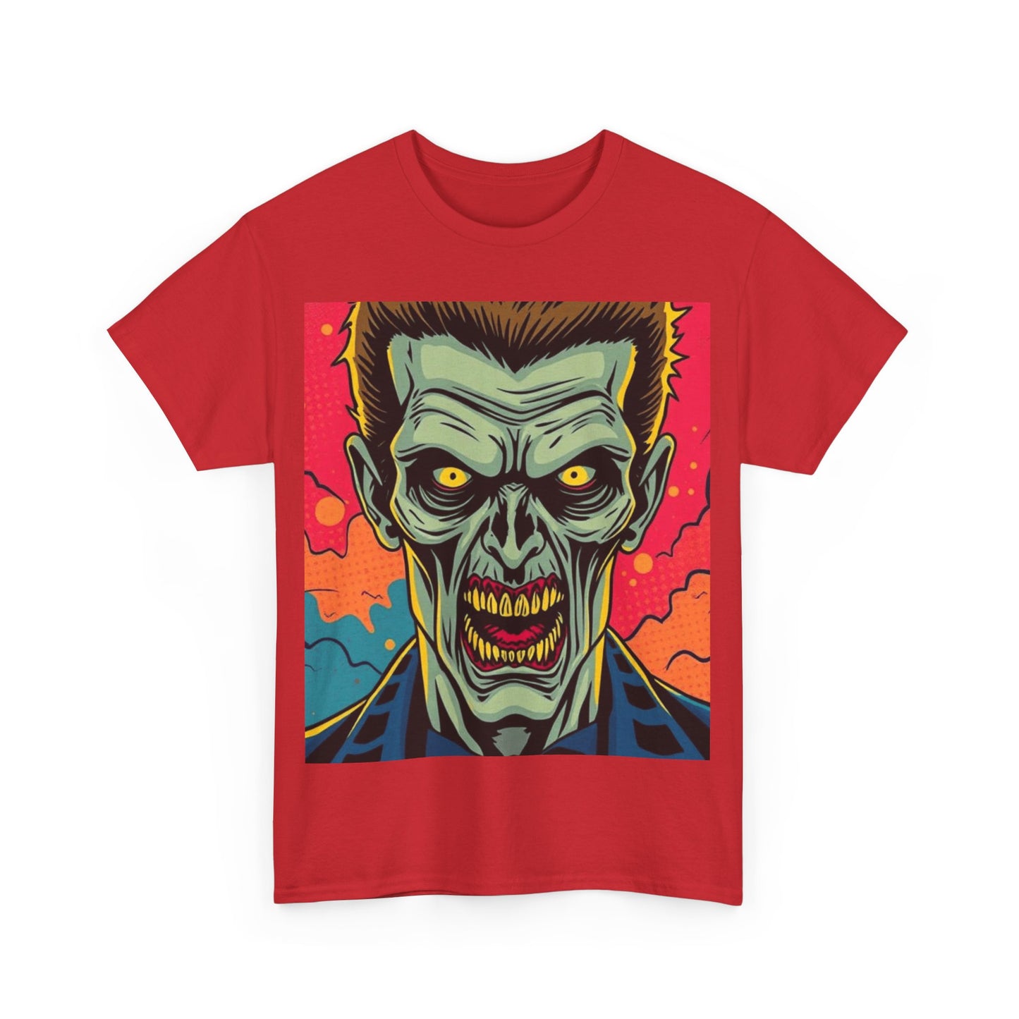 UK - Unisex Heavy Cotton Tee - Retro Horror Zombie Artwork t-shirt