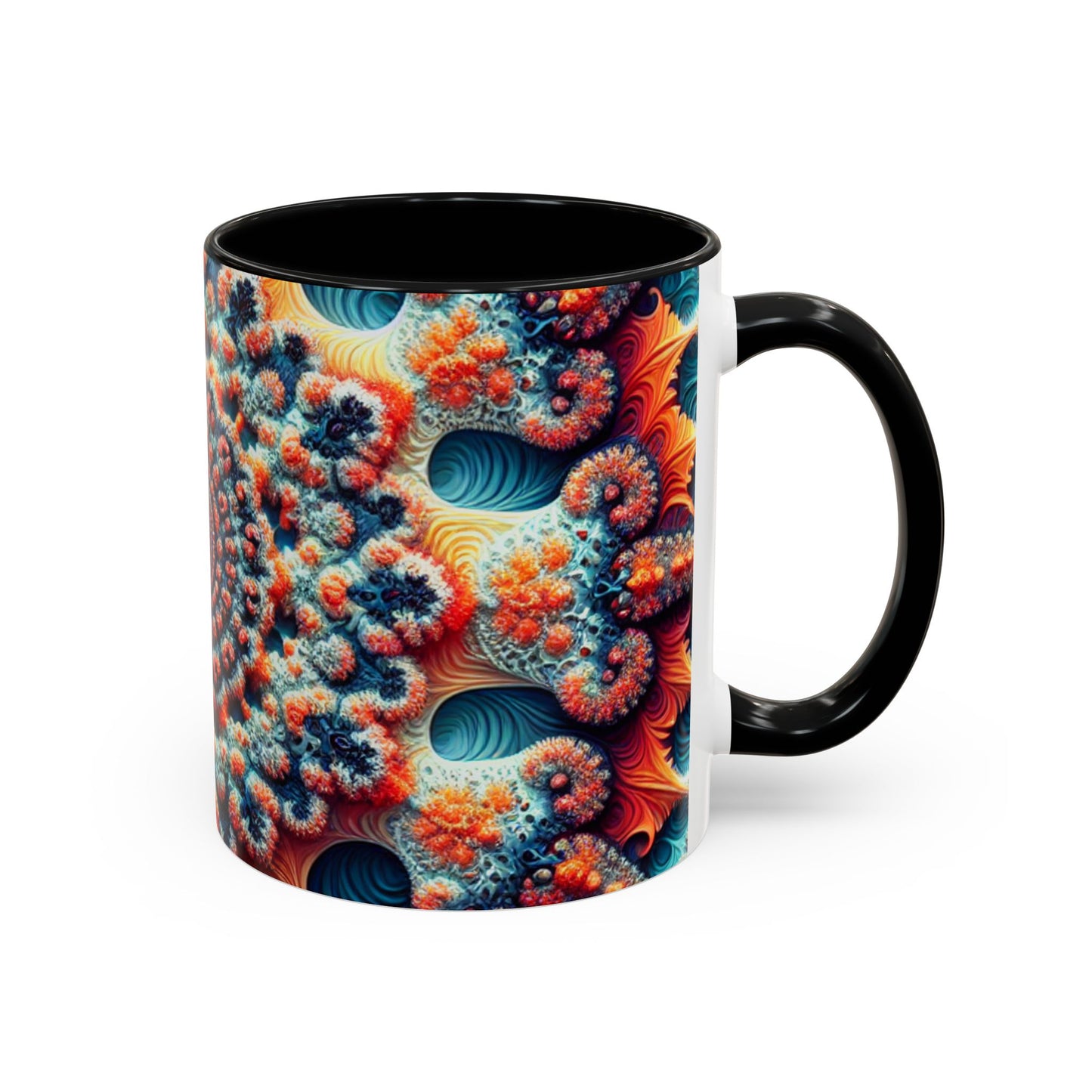 Vibrant Kaleidoscope Accent Coffee Mug - 11oz & 15oz