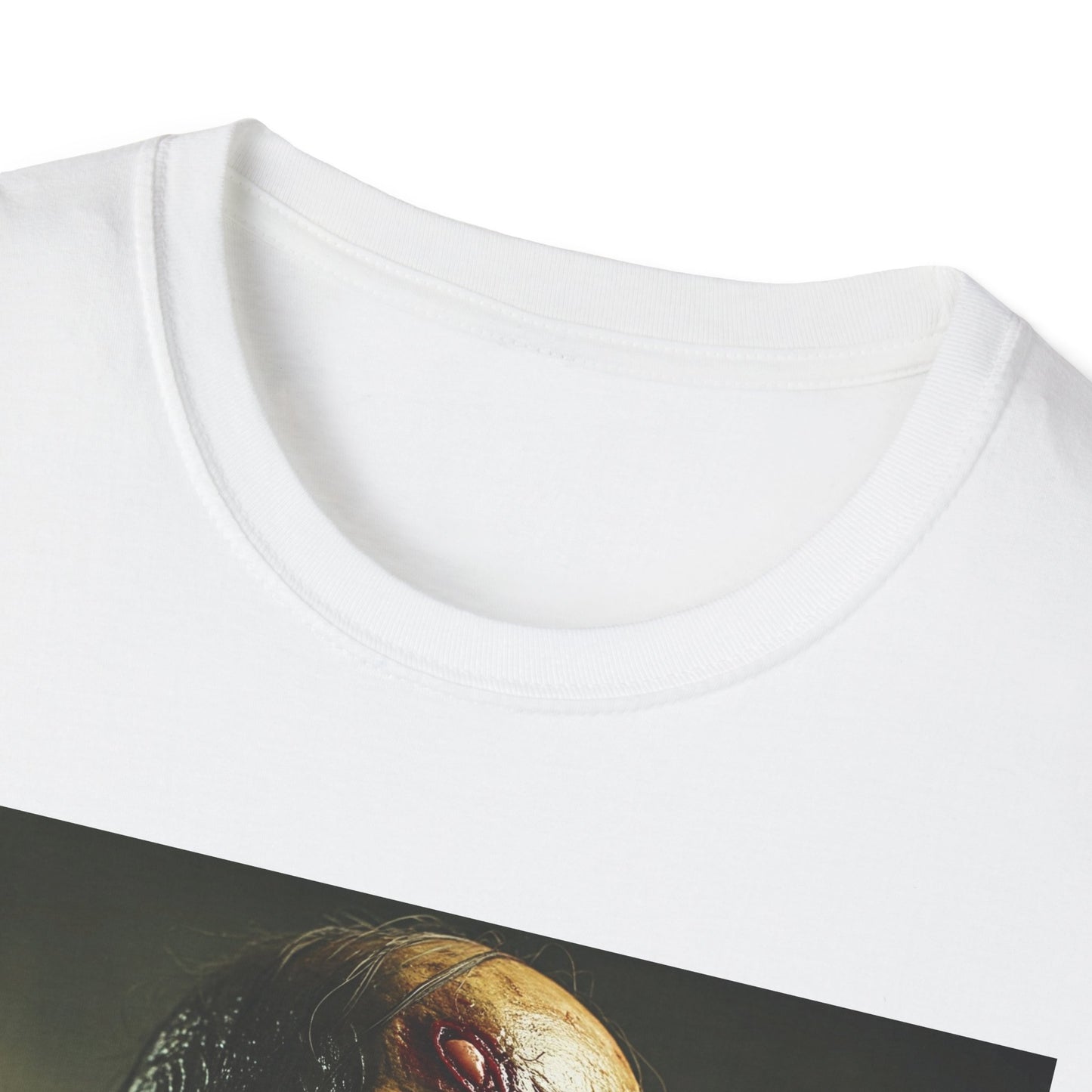 Apocalyptic Portrait Tee, bold, decaying zombie graphic