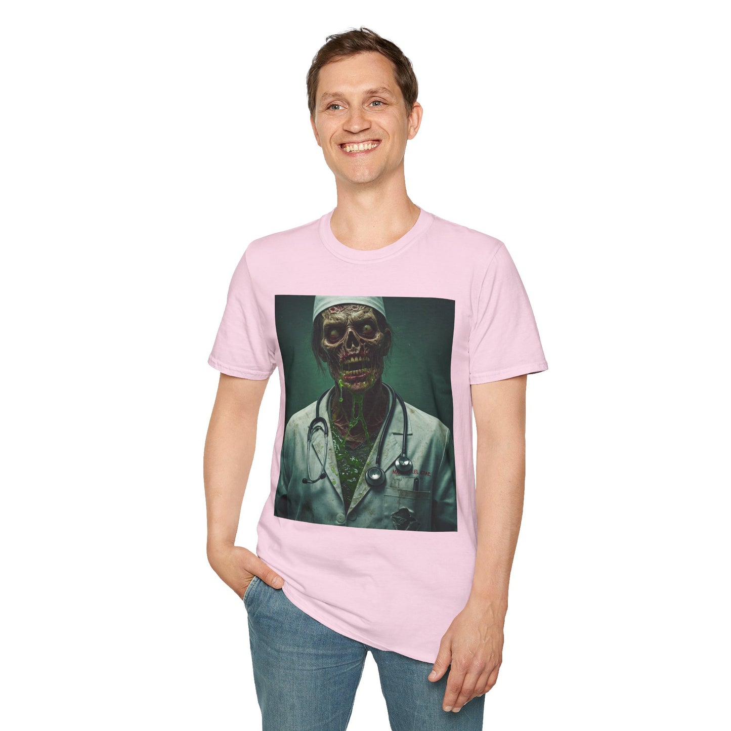 Zombie Doctor Unisex Softstyle T-Shirt - Perfect for Halloween and Horror Fans