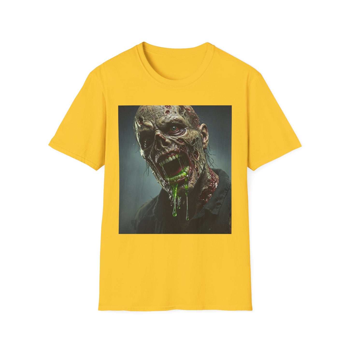 Apocalyptic Portrait Tee, bold, decaying zombie graphic