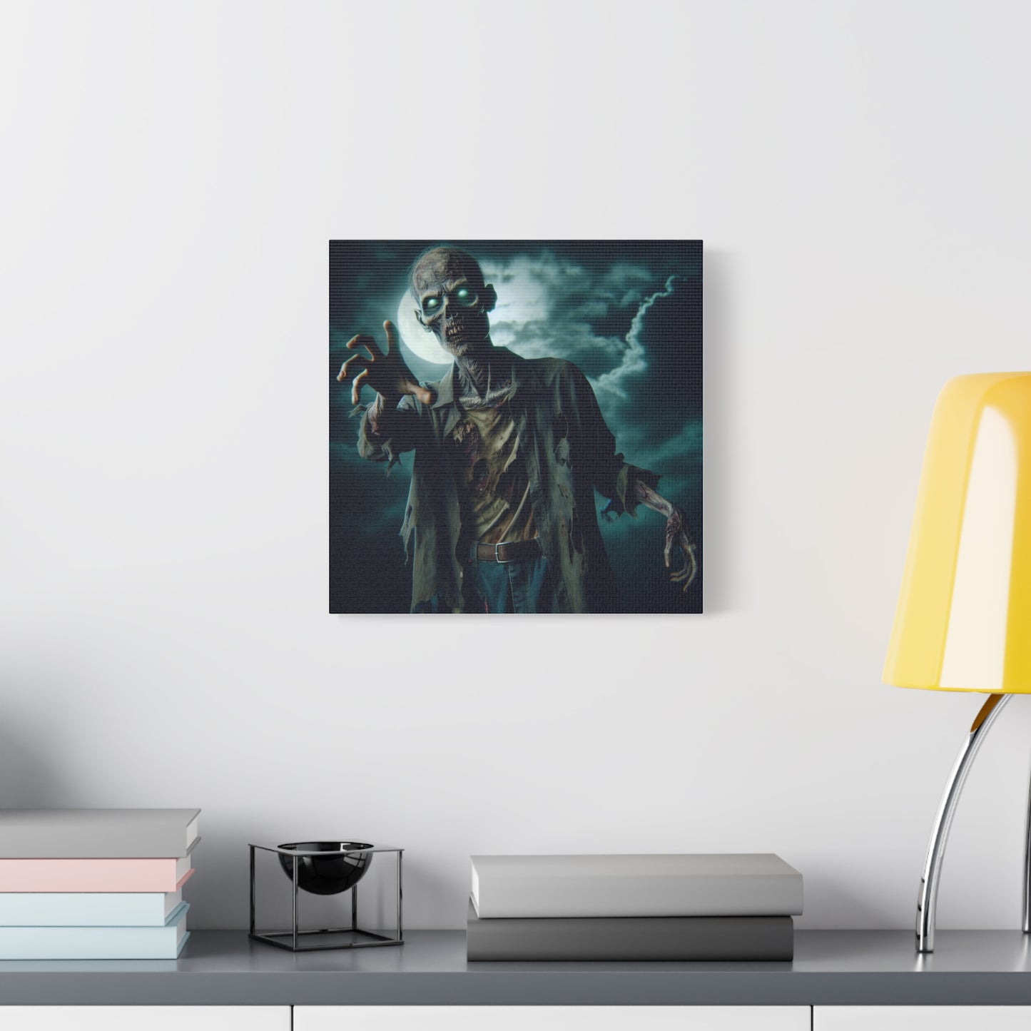 Zombie Art Matte Canvas Wall Decor - Spooky Halloween Home Decoration