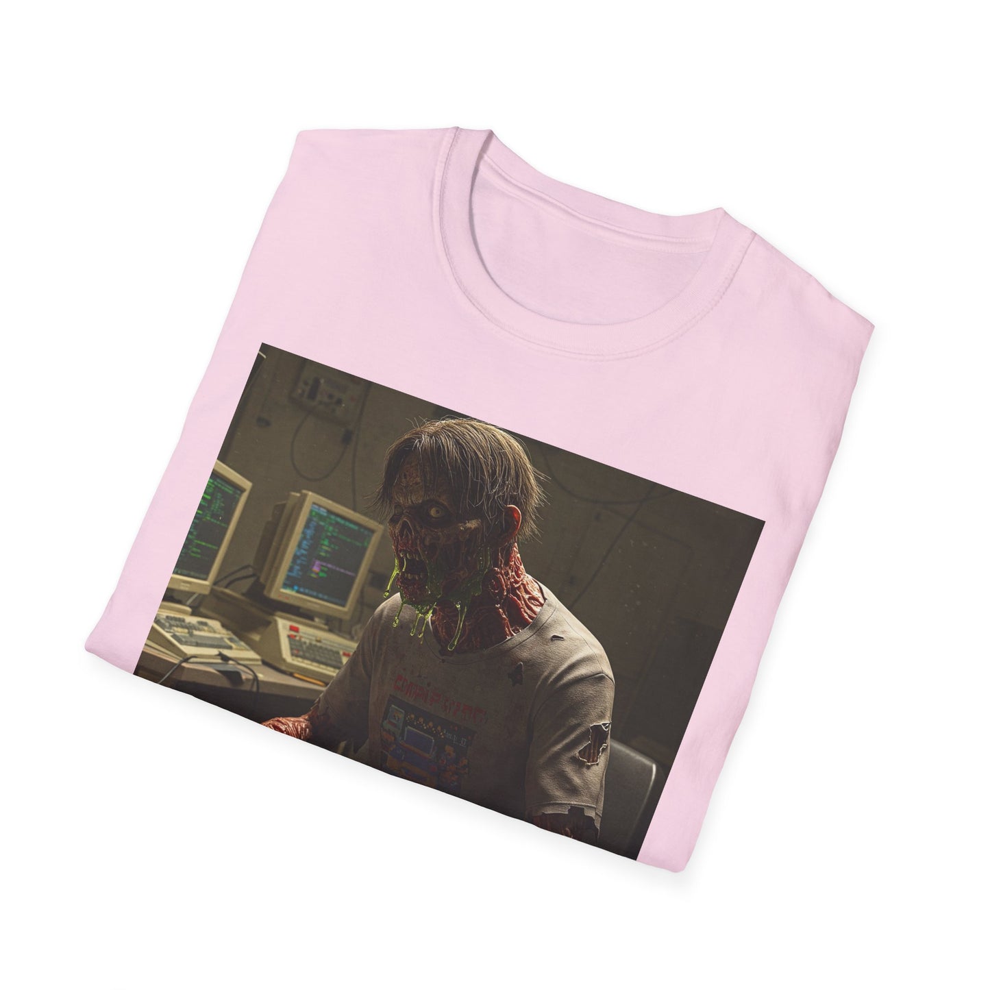 Zombie Hacker Unisex Softstyle T-Shirt - Retro Gaming Vibe