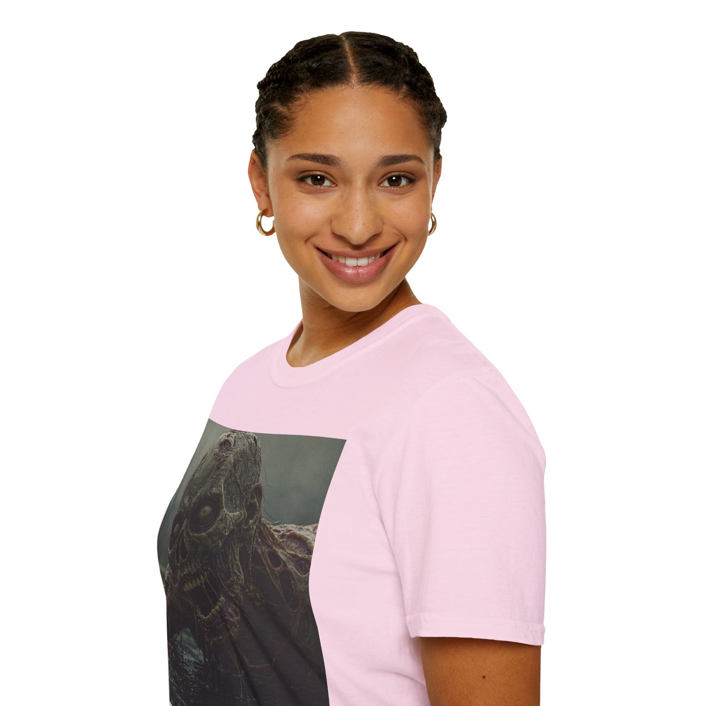 Creepy Skeleton Unisex Softstyle T-Shirt - Perfect for Halloween and Horror Fans