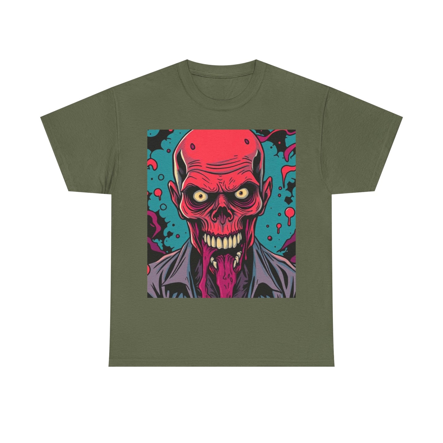 UK - Vintage Skull Graphic Unisex Heavy Cotton Tee - Perfect for Halloween and Casual Wear