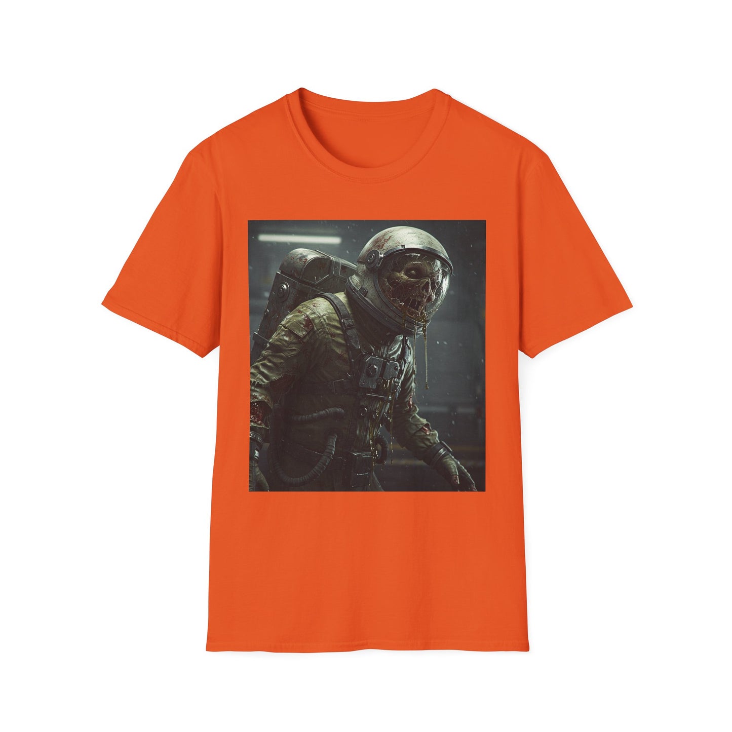 Astronaut Skeleton Apocalyptic Portrait Tee, bold, decaying zombie graphic