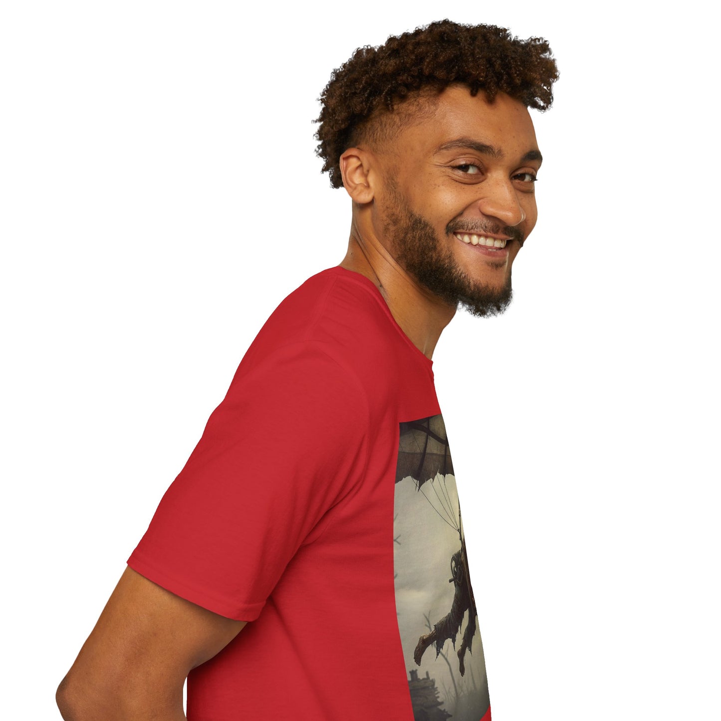 Zombie Parachute Unisex Softstyle T-Shirt - Perfect for Halloween and Horror Fans