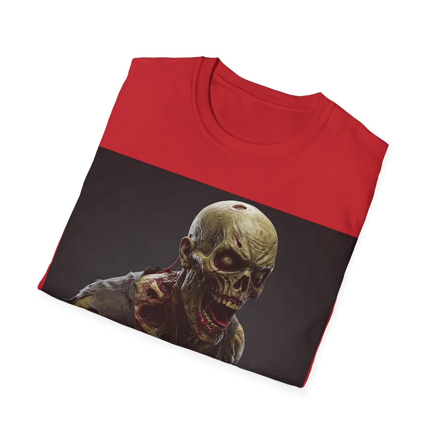 UK - Zombie Graphic Unisex Softstyle T-Shirt - Perfect for Halloween and Horror Fans