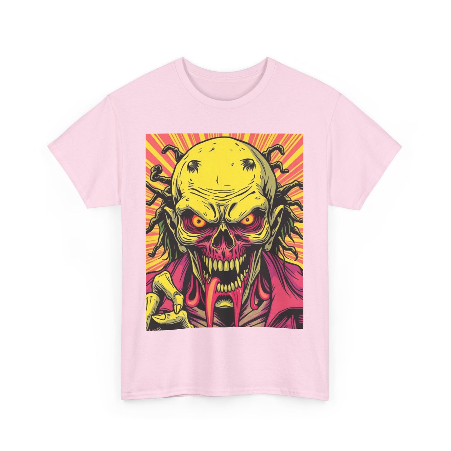 Unisex Heavy Cotton Tee - Spooky Skeleton Design for Halloween