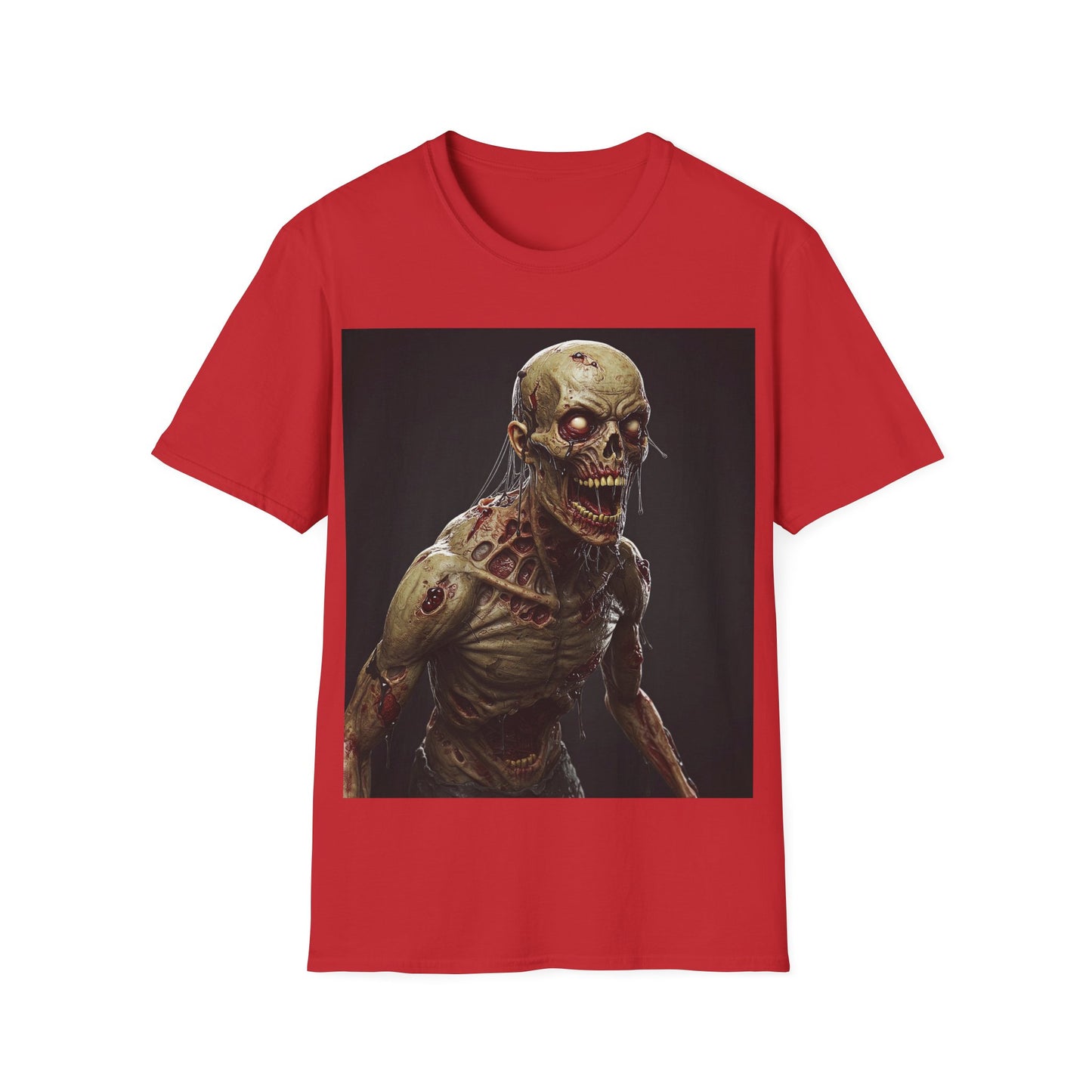 UK - Spooky Skeleton Unisex Softstyle T-Shirt - Perfect for Halloween & Horror Fans
