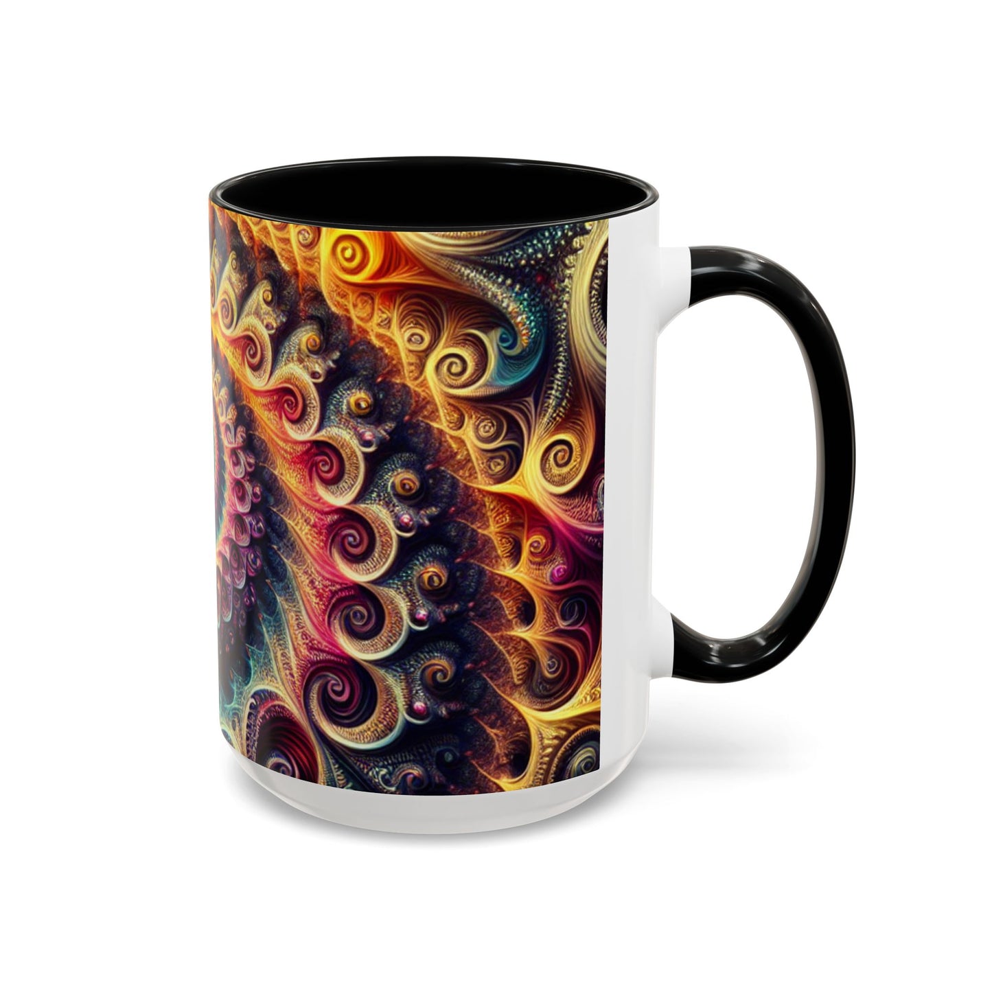 Colorful Swirl Accent Coffee Mug - Unique Spiral Design for Art Lovers