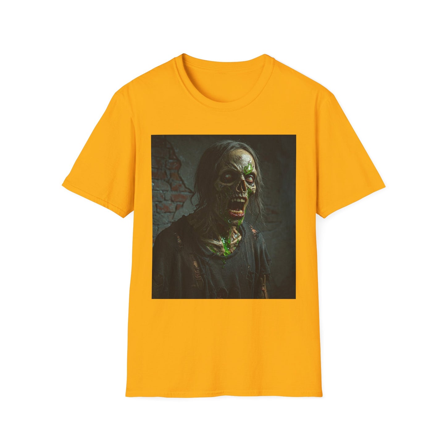 Apocalyptic Portrait Tee, bold, decaying zombie graphic