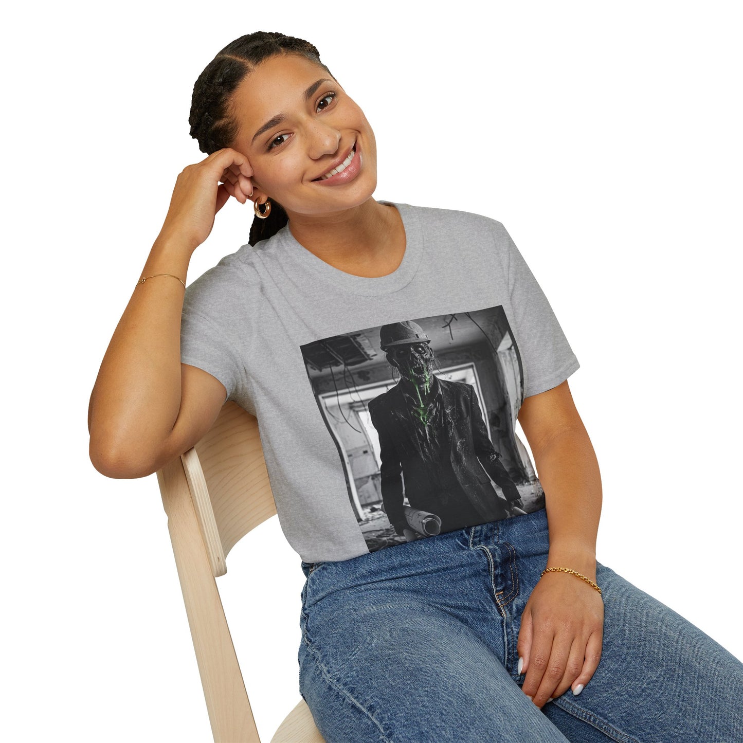 Unisex Softstyle T-Shirt with Creepy Monster Design - Perfect for Halloween and Horror Fans
