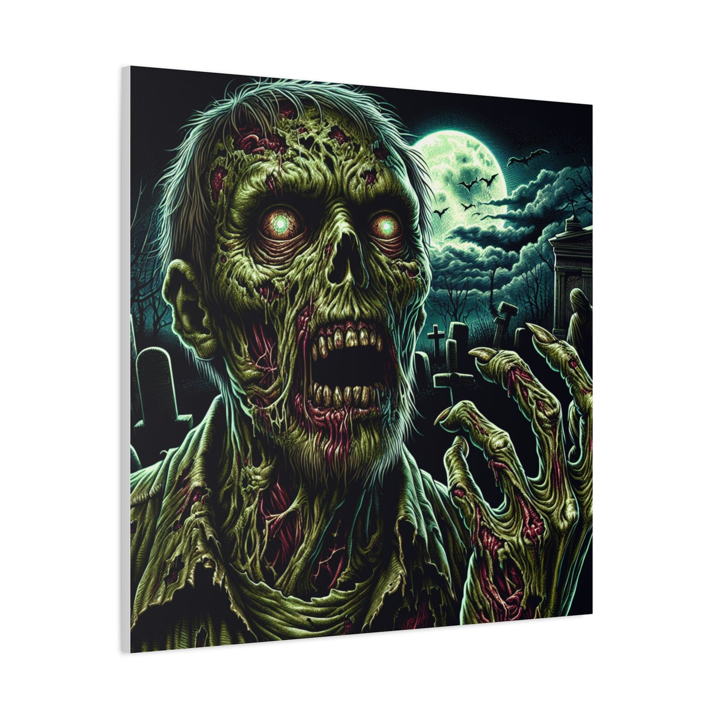 Zombie-Themed Stretched Canvas Art