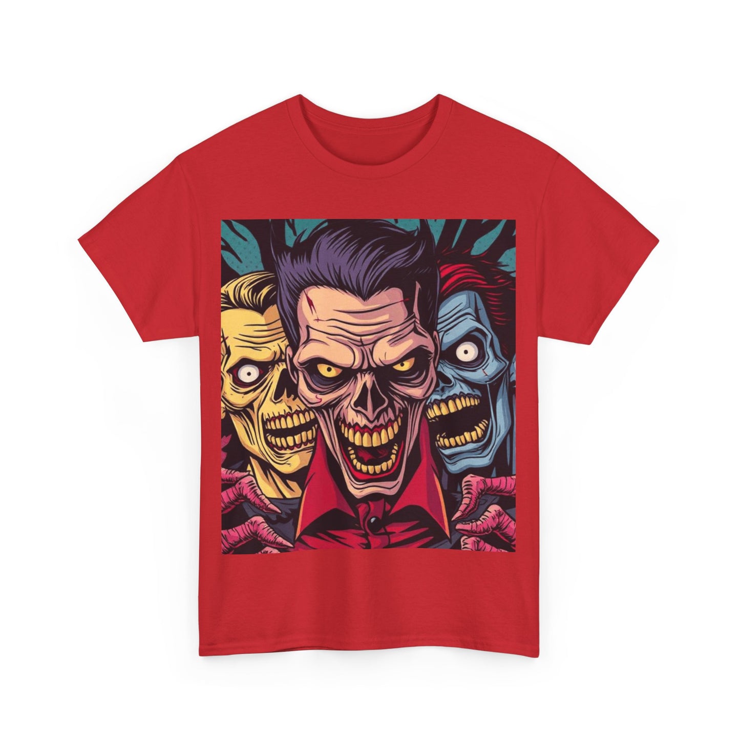 UK - Unisex Heavy Cotton Tee - Retro Horror Skull Art