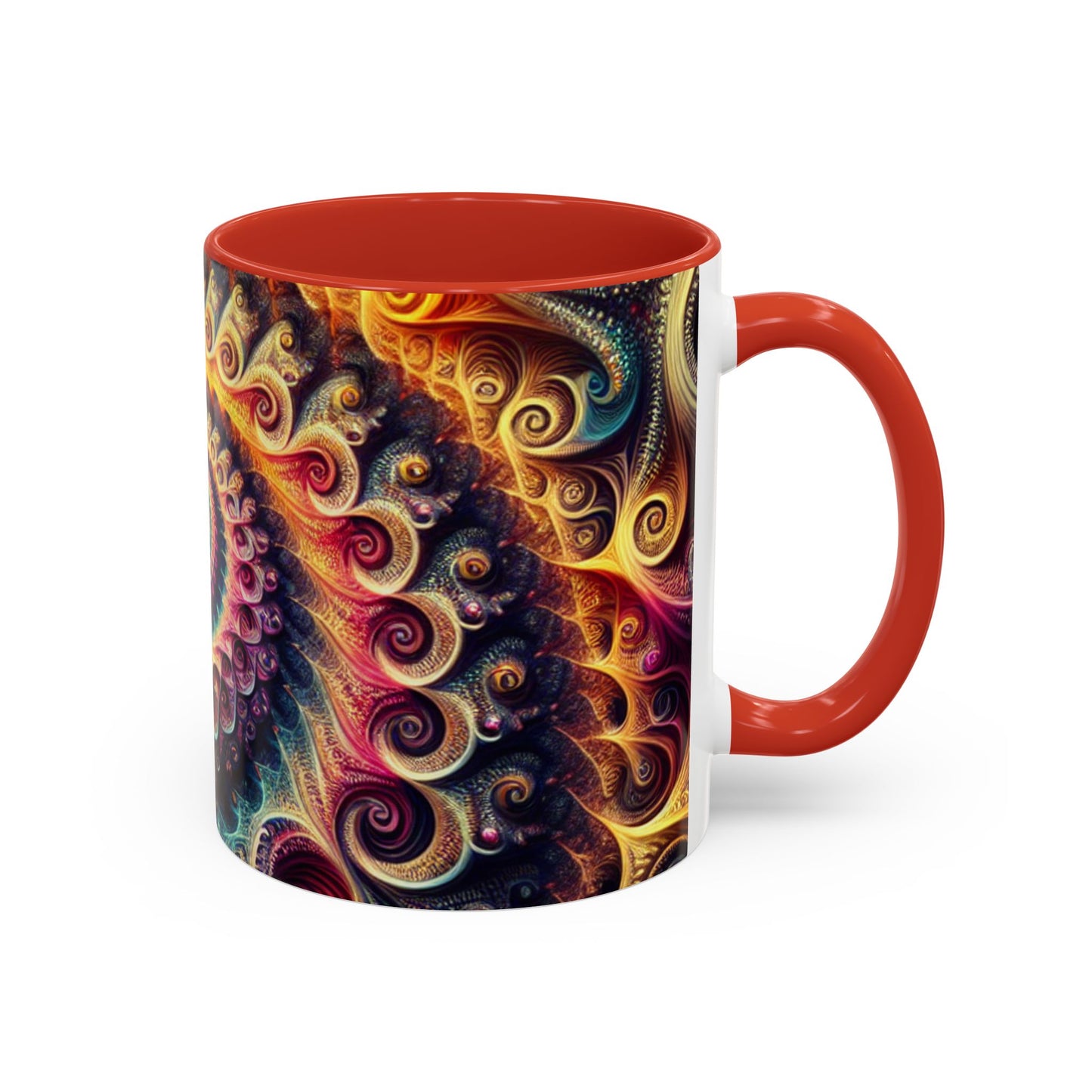 Colorful Swirl Accent Coffee Mug - Unique Spiral Design for Art Lovers