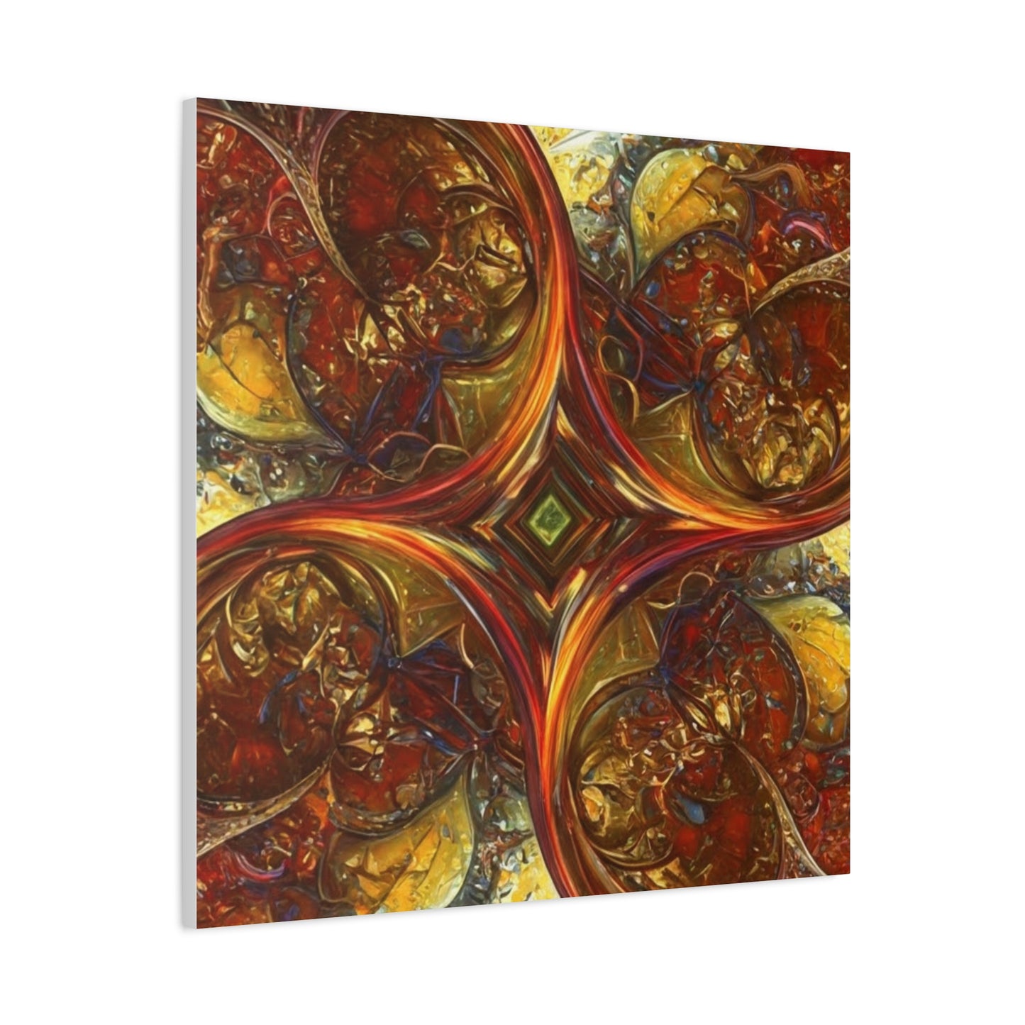 Abstract Art Matte Canvas Wall Decor - Vibrant Fractal Design, Colorful Home Accent