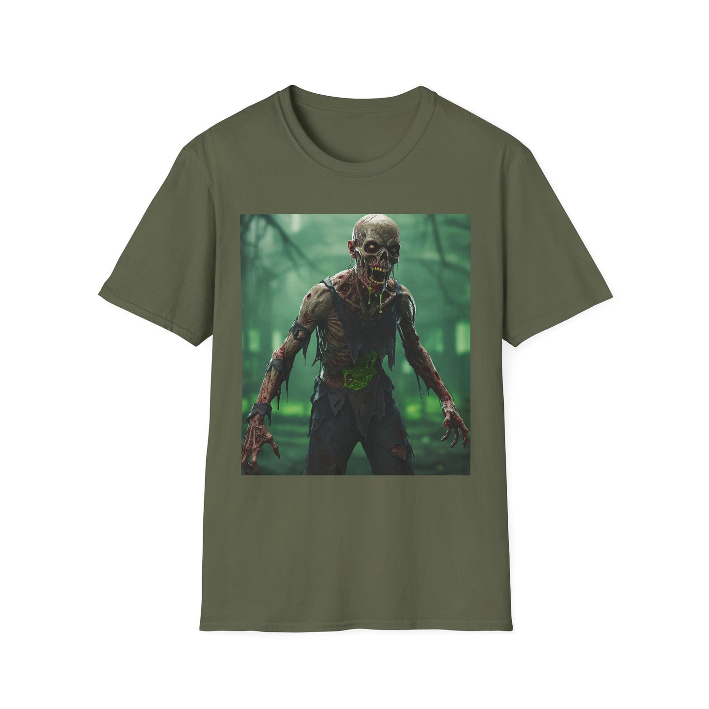 Apocalyptic Portrait Tee, bold, decaying zombie graphic