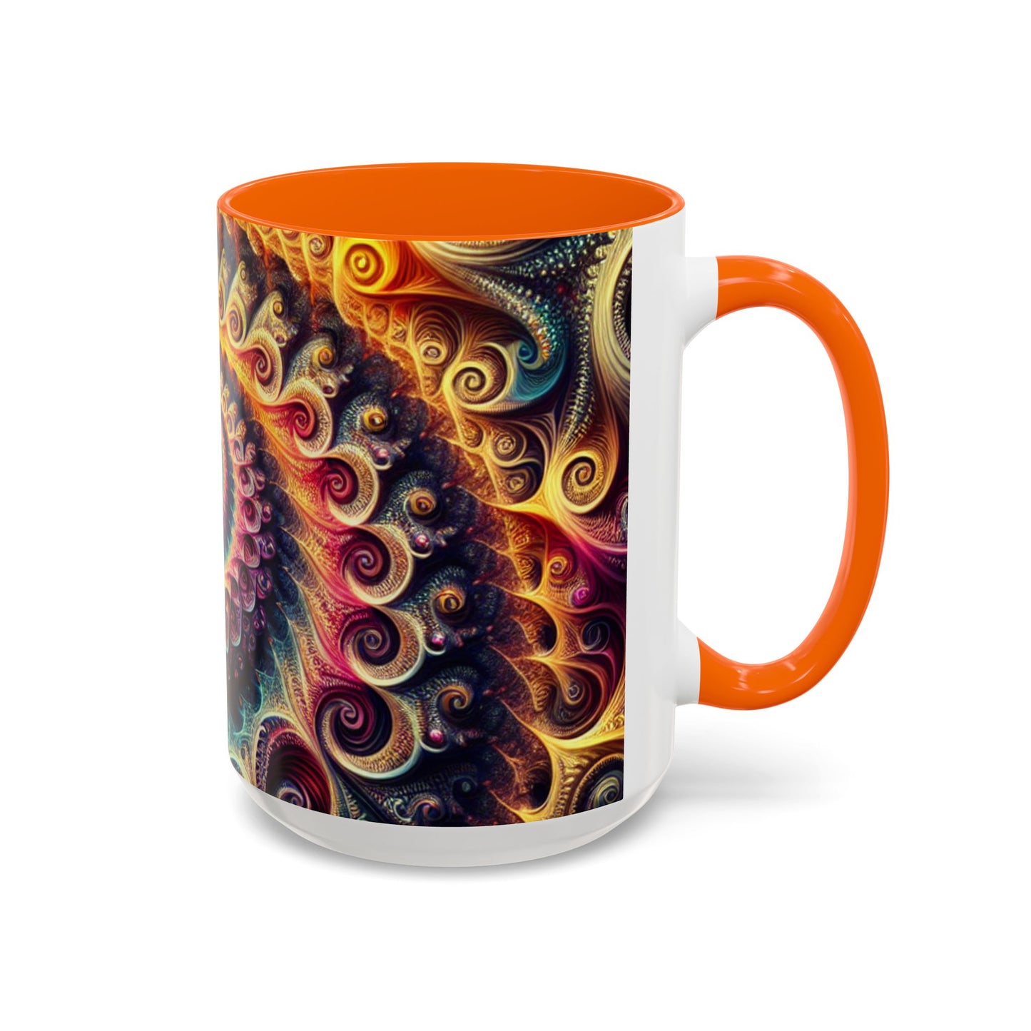 Colorful Swirl Accent Coffee Mug - Unique Spiral Design for Art Lovers